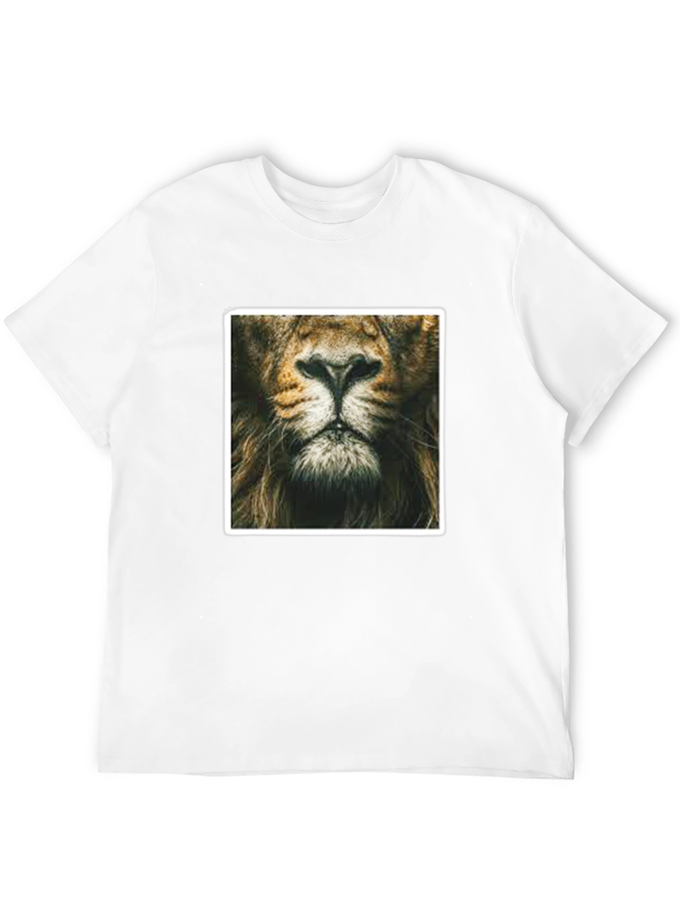 Black Lion Face Graphic Print Black T-Shirt view 12