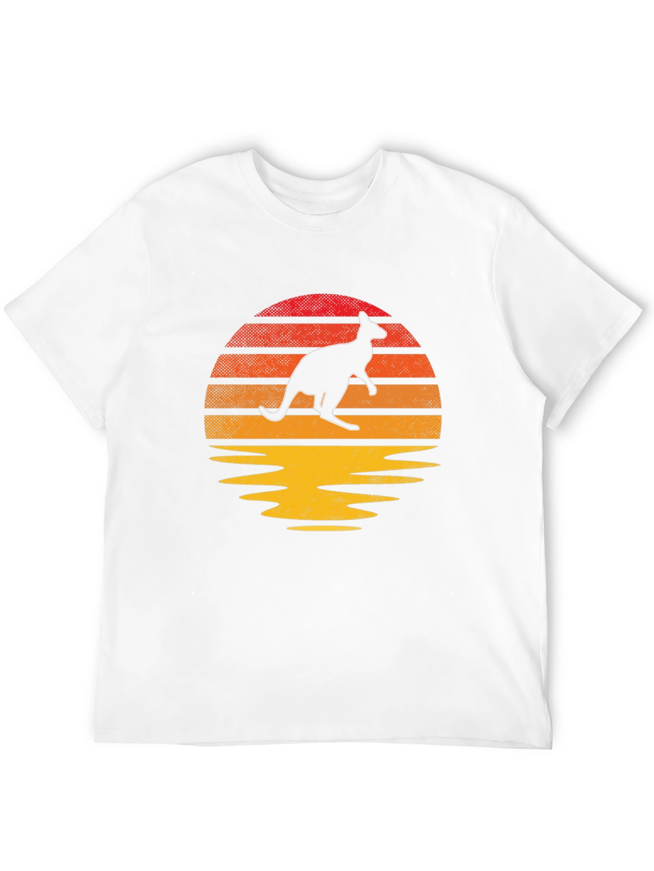 Black Retro Kangaroo Sunset T-Shirt view 12