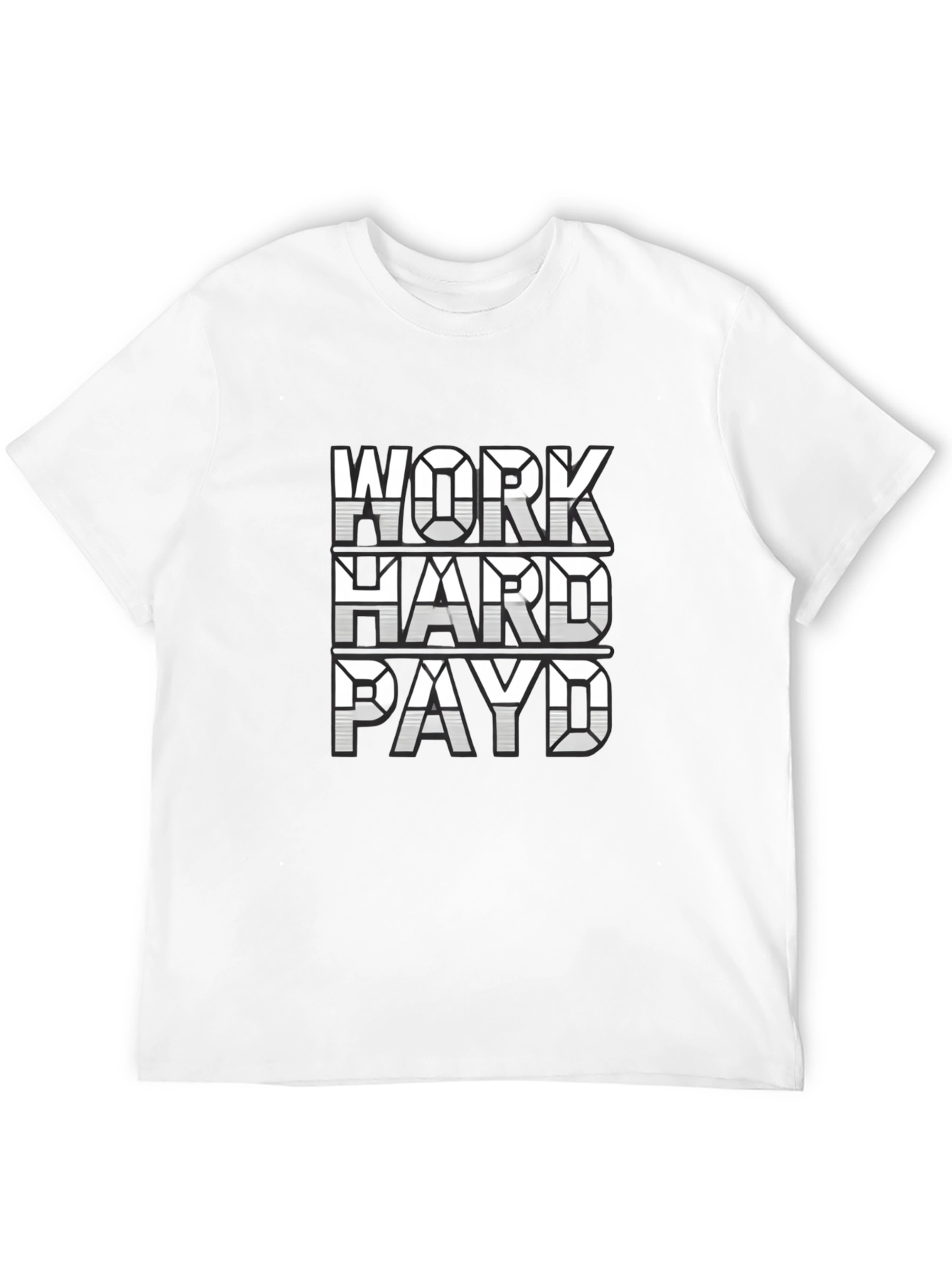 Black Work Hard Payd Graphic Tee - Black Casual T-Shirt view 12