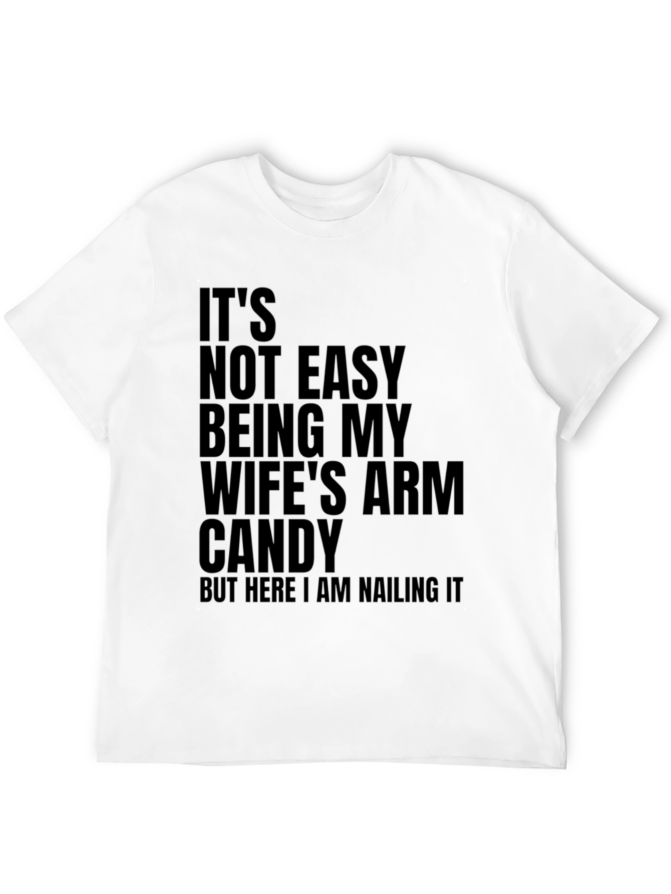 Black Funny "Wife's Arm Candy" Black Graphic T-Shirt view 12