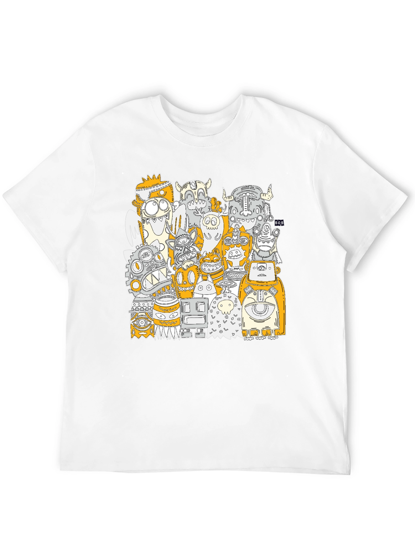 Black Monster Mash Graphic Print Black T-Shirt view 12