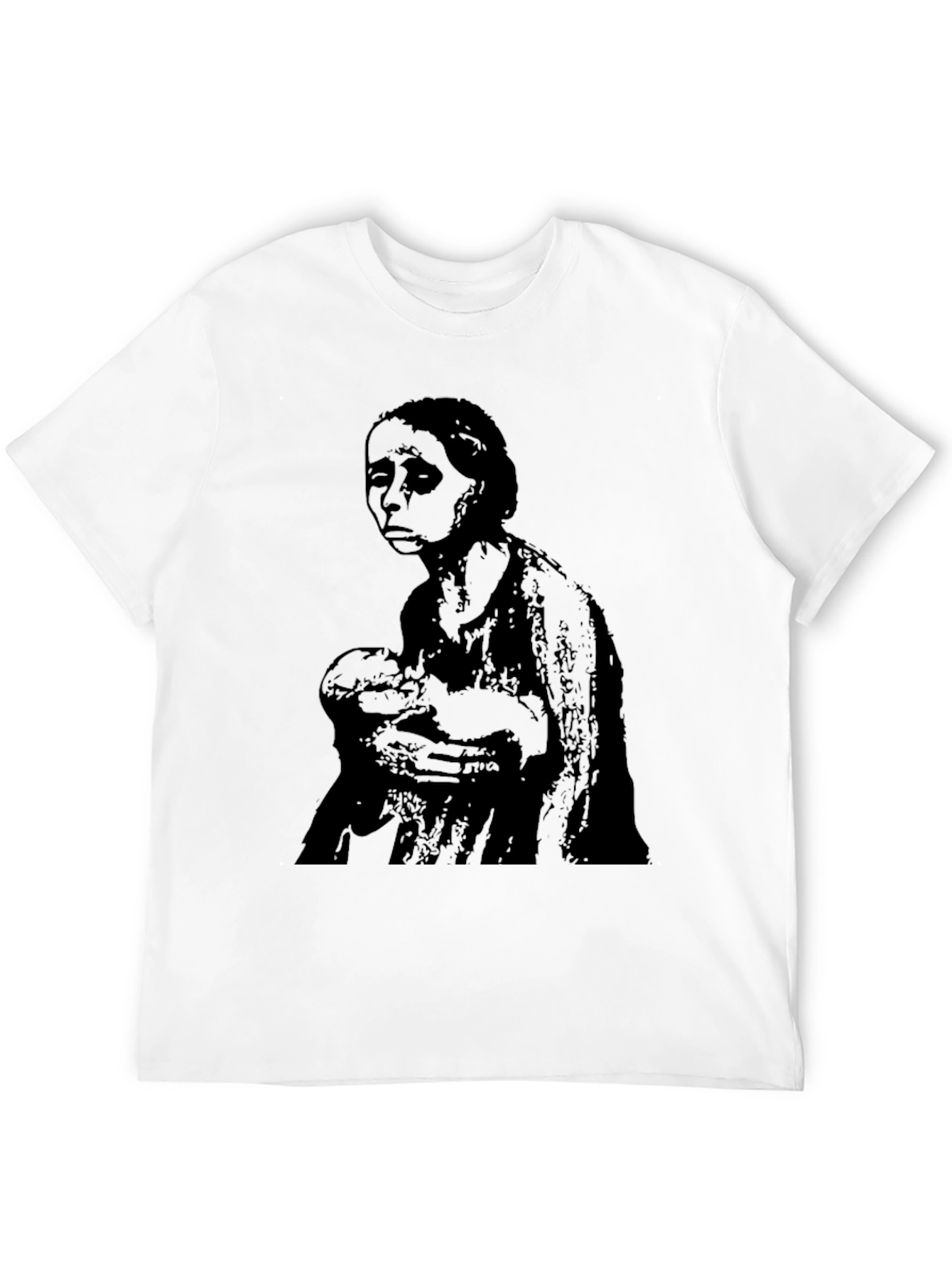 Black Distressed Mother & Child Graphic Tee - Black Cotton Comfort view 12
