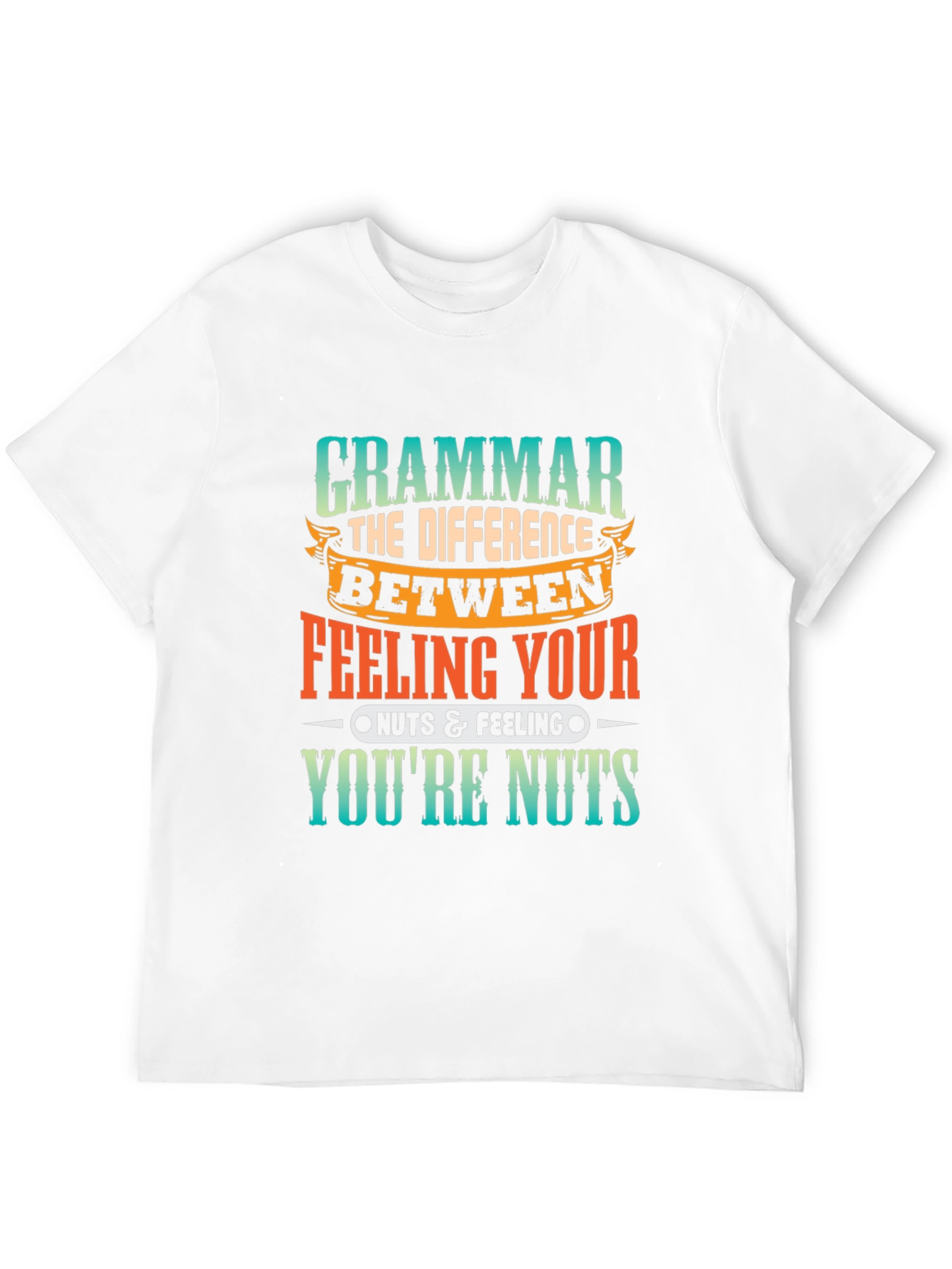 Black Funny Grammar Your/You're Nuts Black T-Shirt view 12