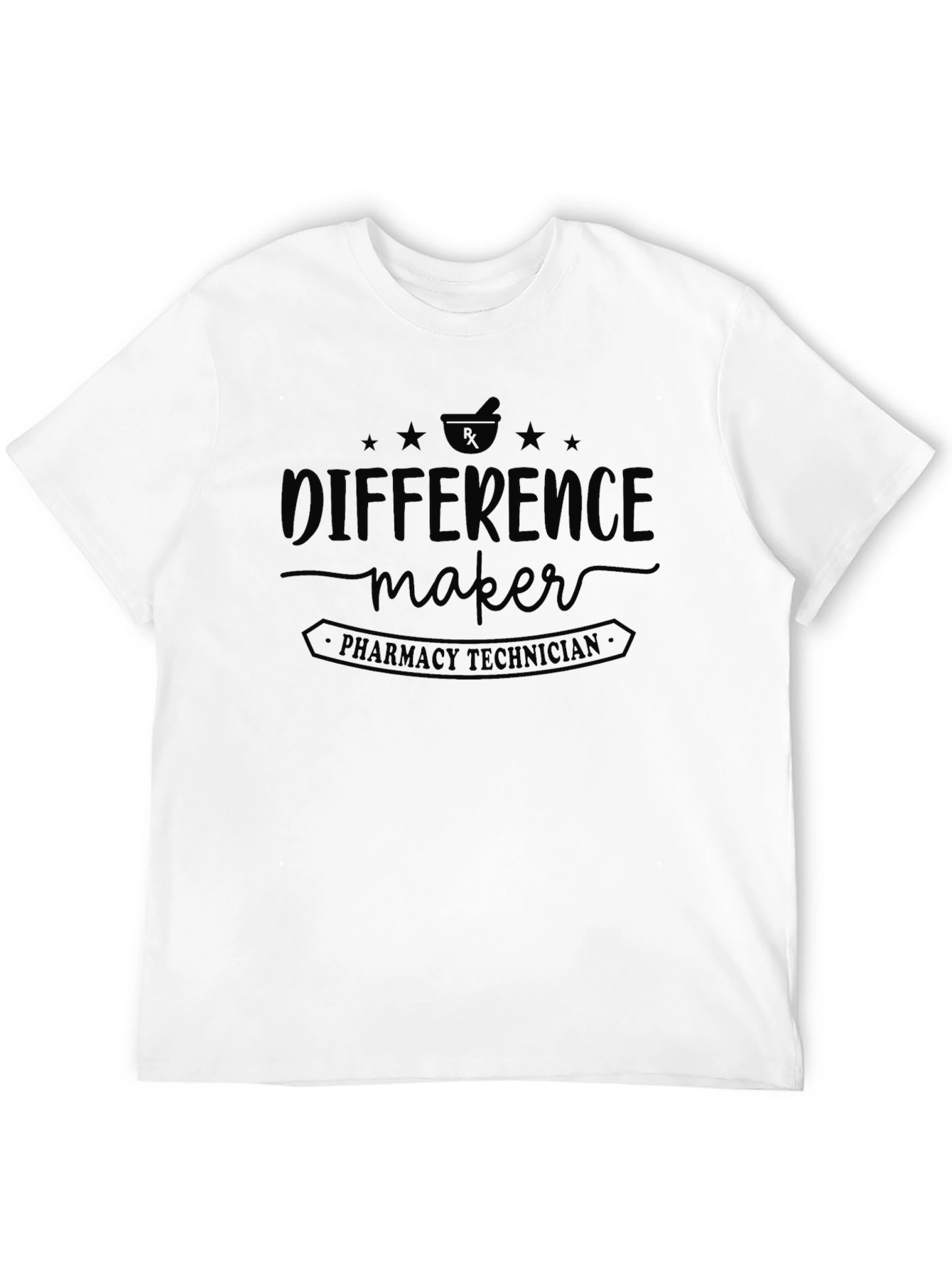 Black Pharmacy Technician T-Shirt: Difference Maker Design view 12