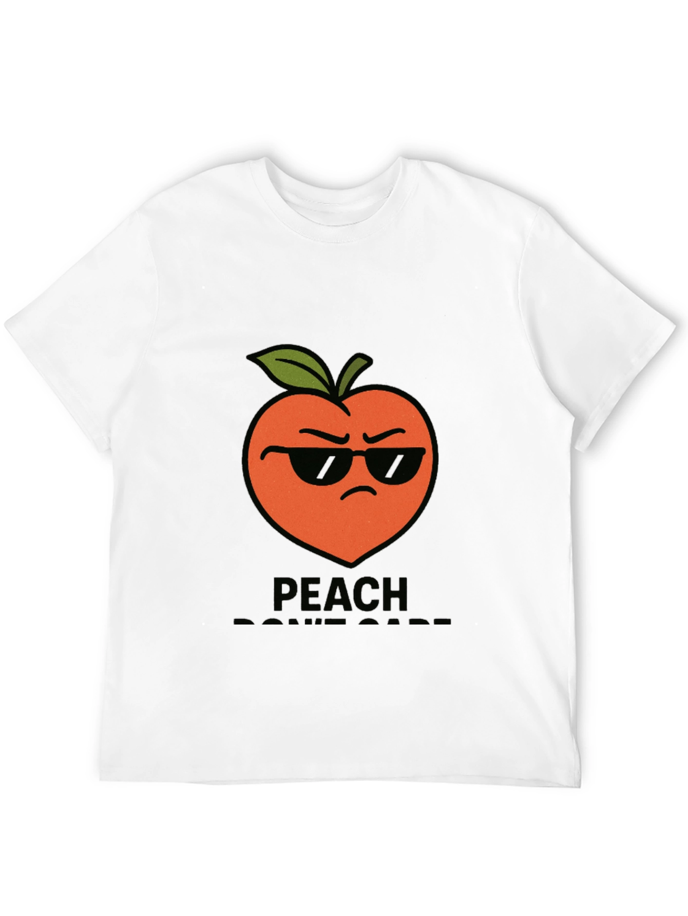 Black Cool Peach Graphic T-Shirt - "Peach Don't Care!" view 12