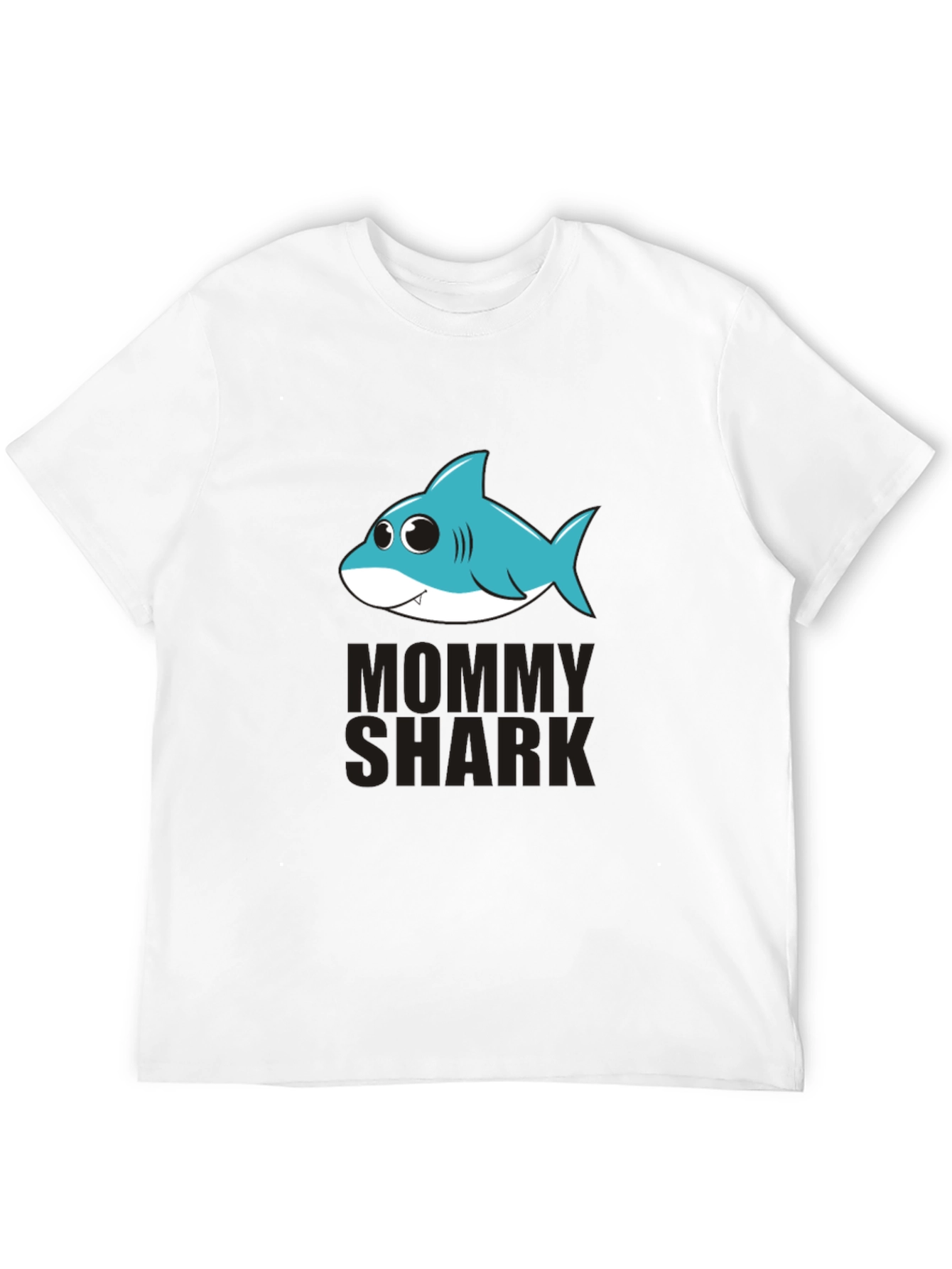 Black Mommy Shark Graphic Tee - Black Cotton T-Shirt view 12