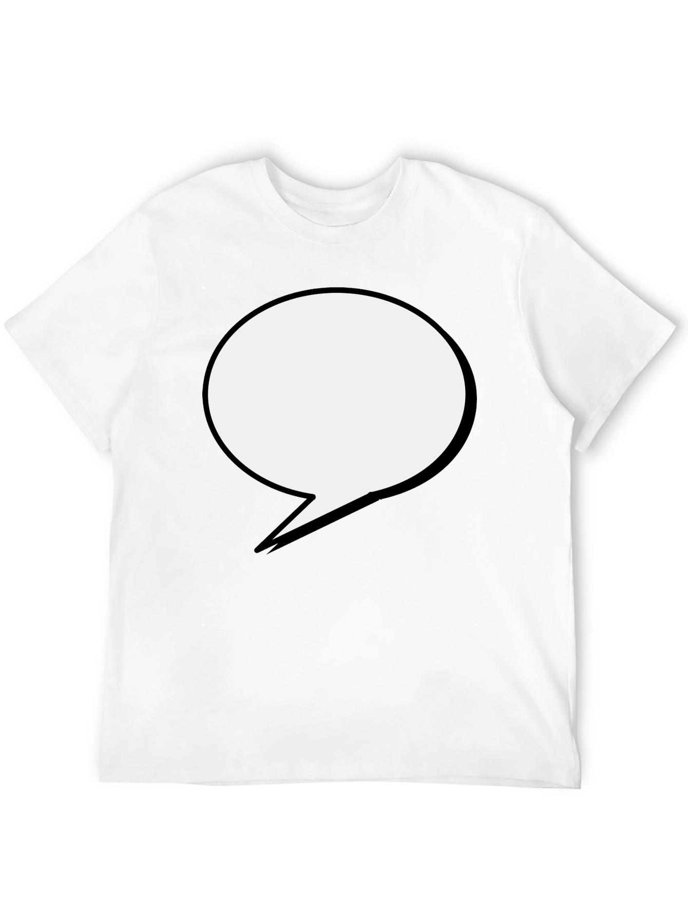 Black Black T-Shirt with Speech Bubble Design view 12