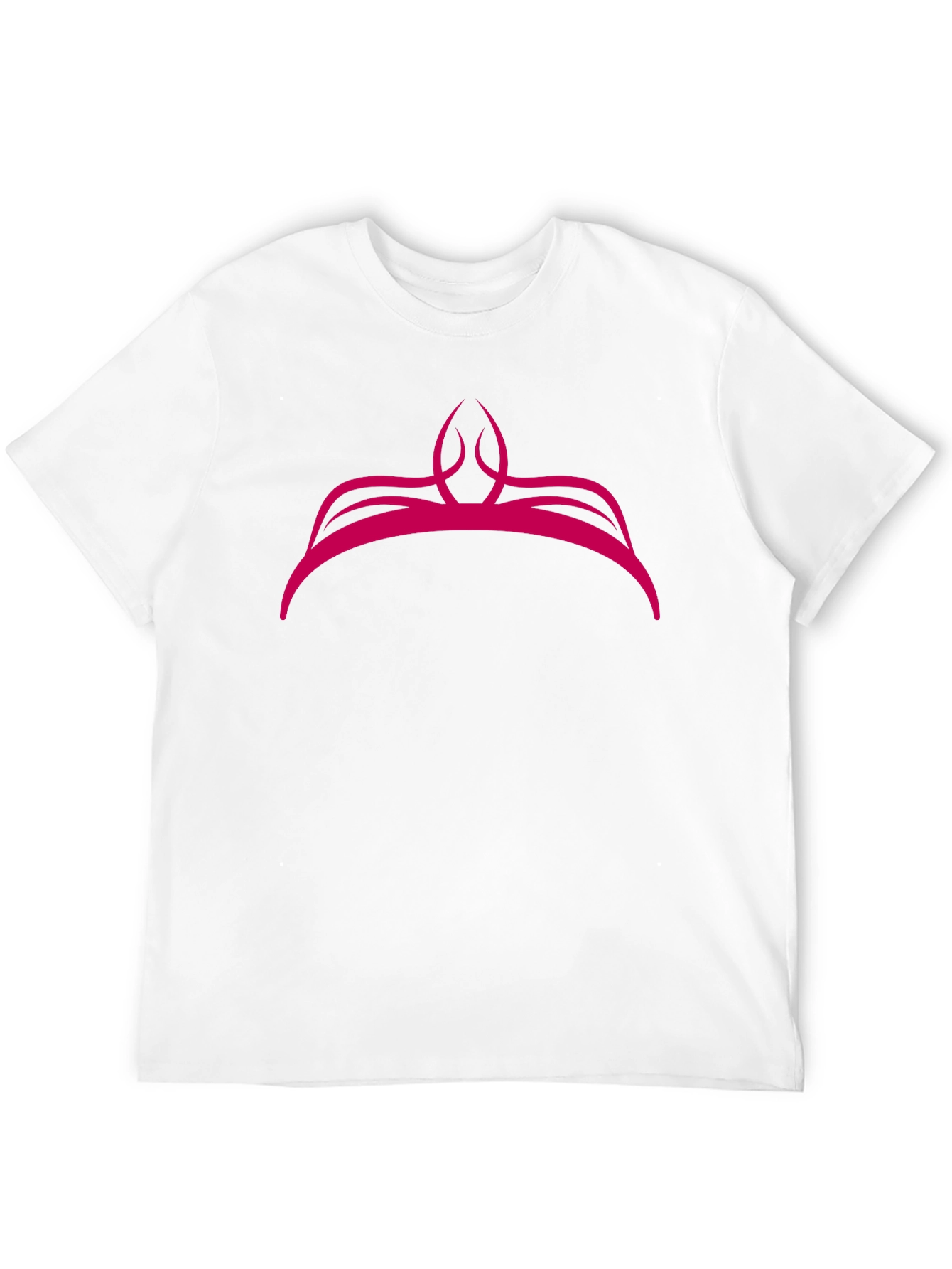 Black Men's Black Tee with Pink Crown Graphic view 12