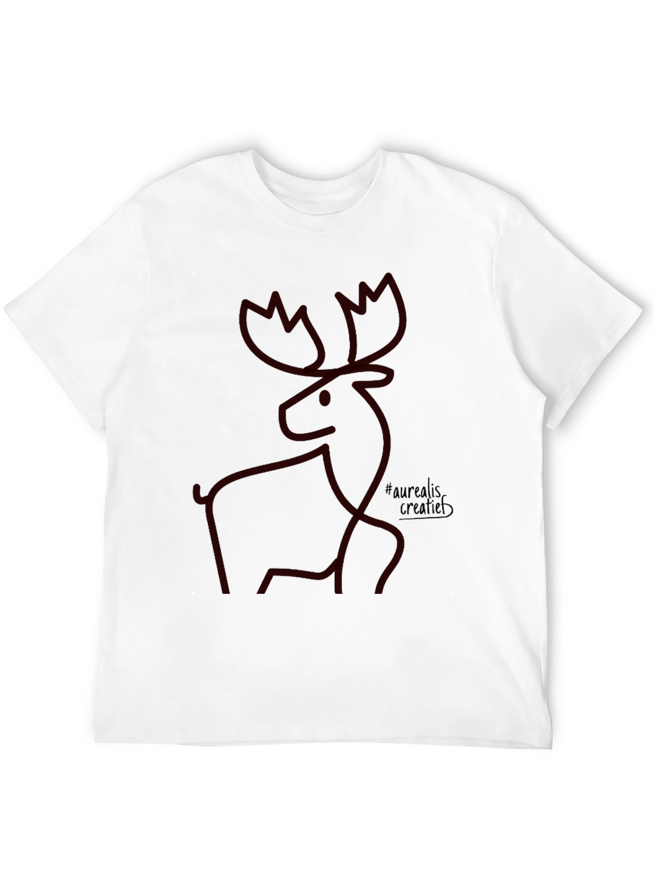 Black Modern Moose Graphic Tee - Artistic Minimalist Design view 12