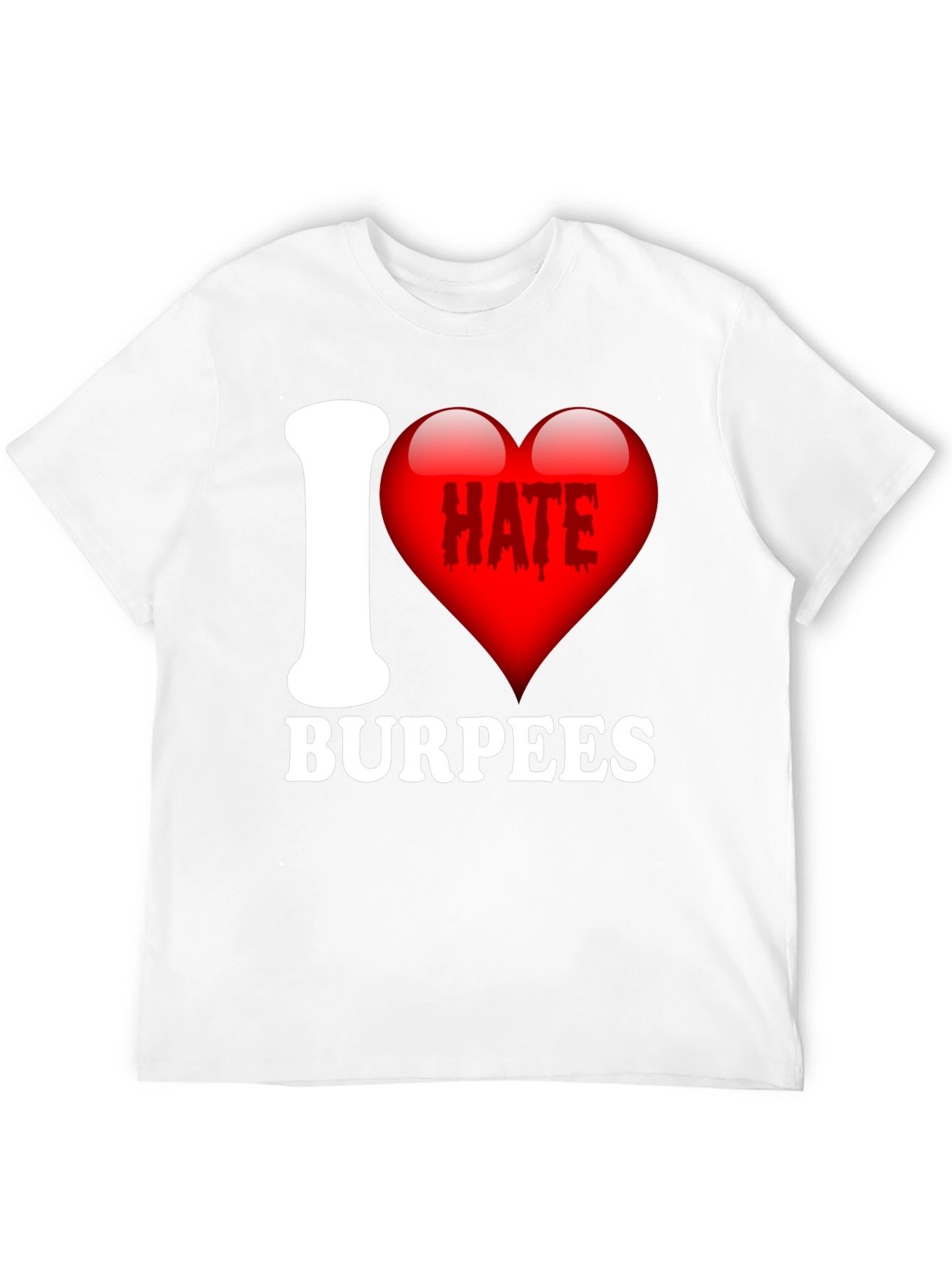 Black I Hate Burpees Funny Workout T-Shirt view 12