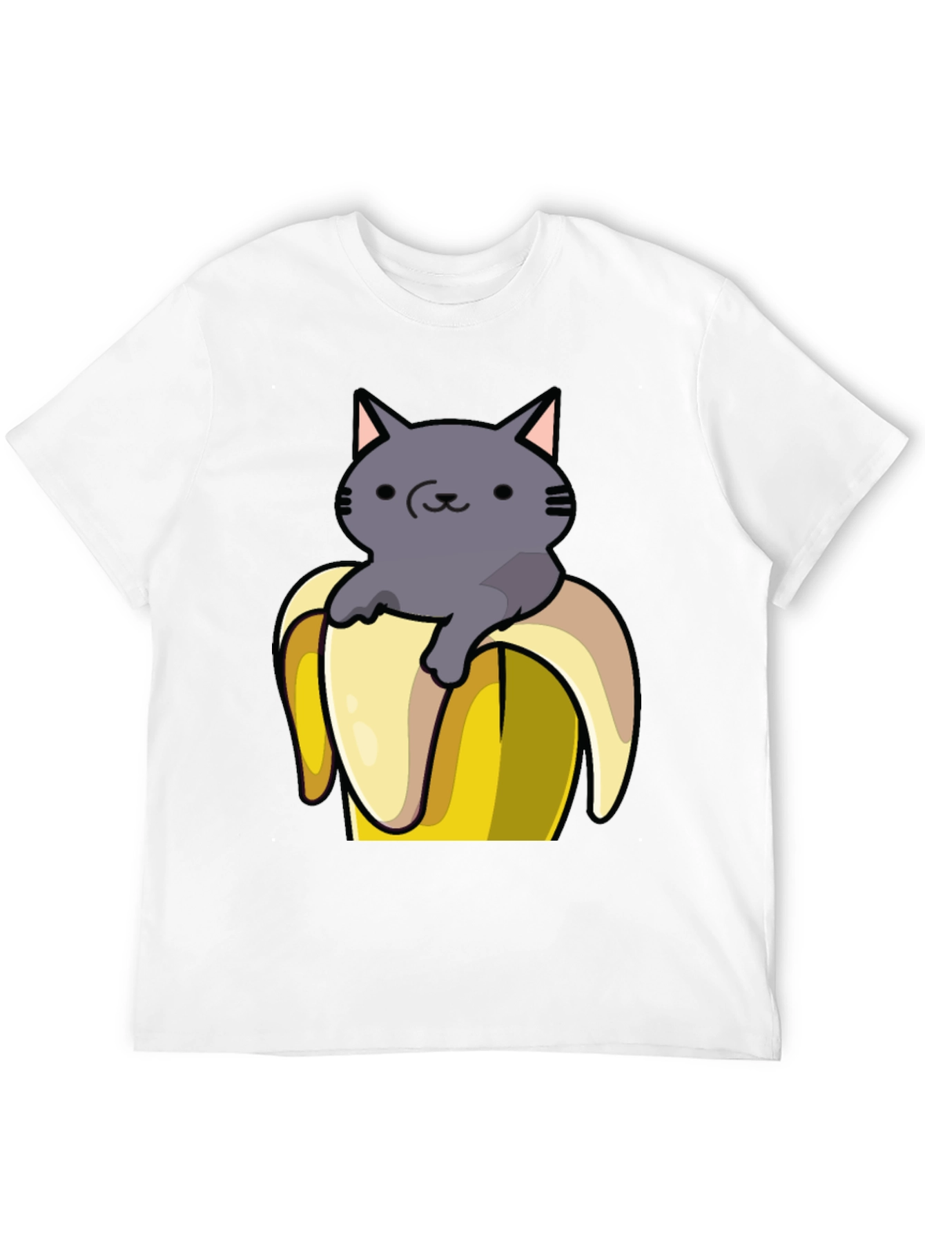 Black Cat in Banana T-Shirt - Funny Graphic Tee view 12