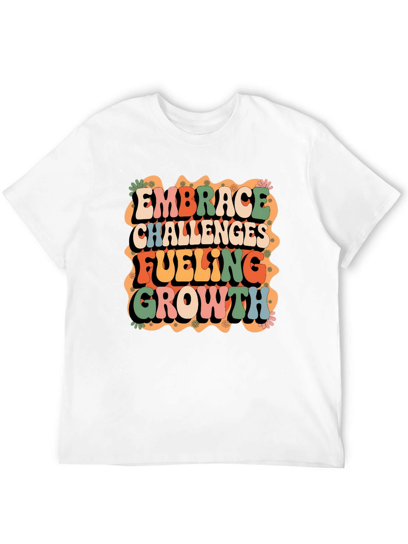 Black Retro Embrace Challenges Graphic Tee view 12