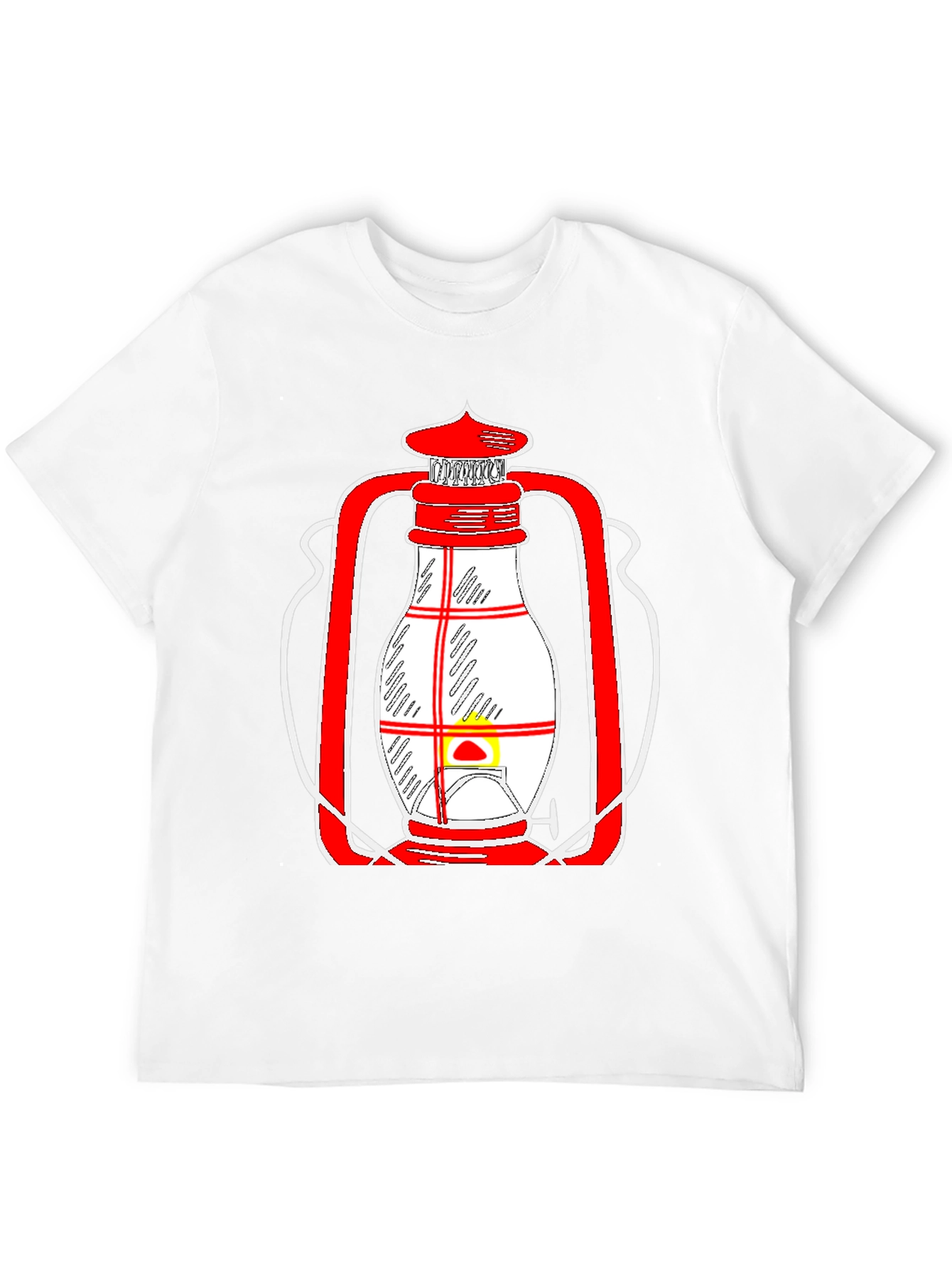 Black Lantern Graphic Tee - Unique Red and White Design view 12