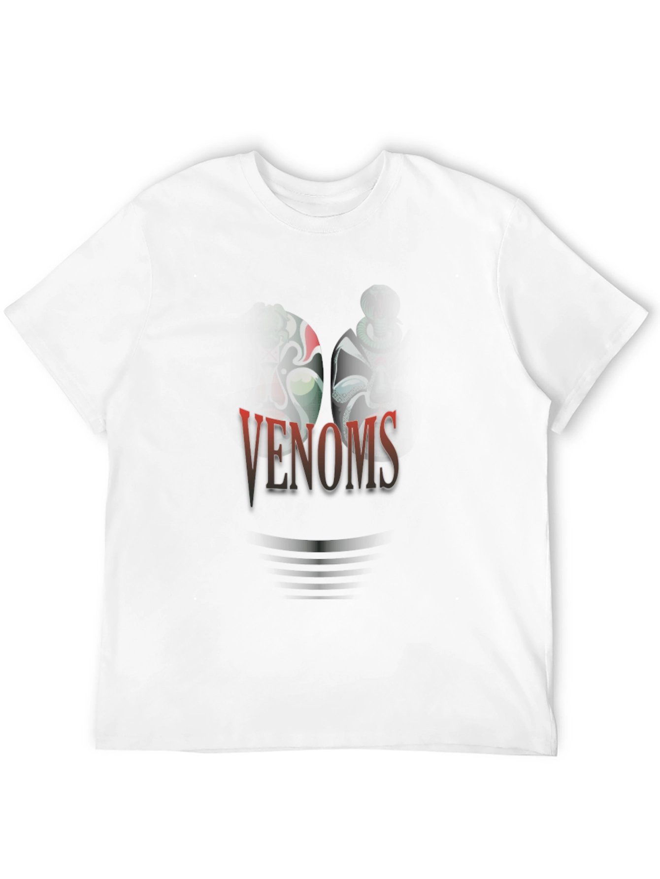 Black Venoms T-Shirt - Unique Design, Black Cotton Tee view 12