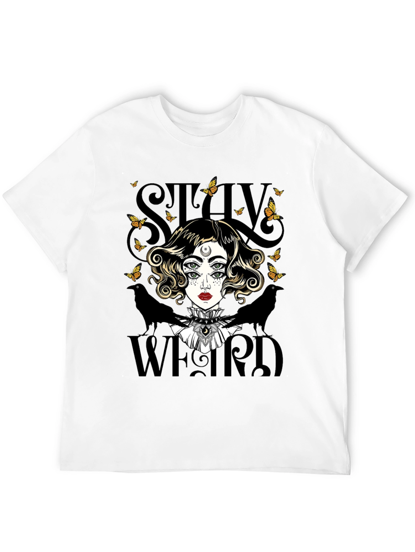 Black Stay Weird Graphic Tee - Unique & Stylish view 12