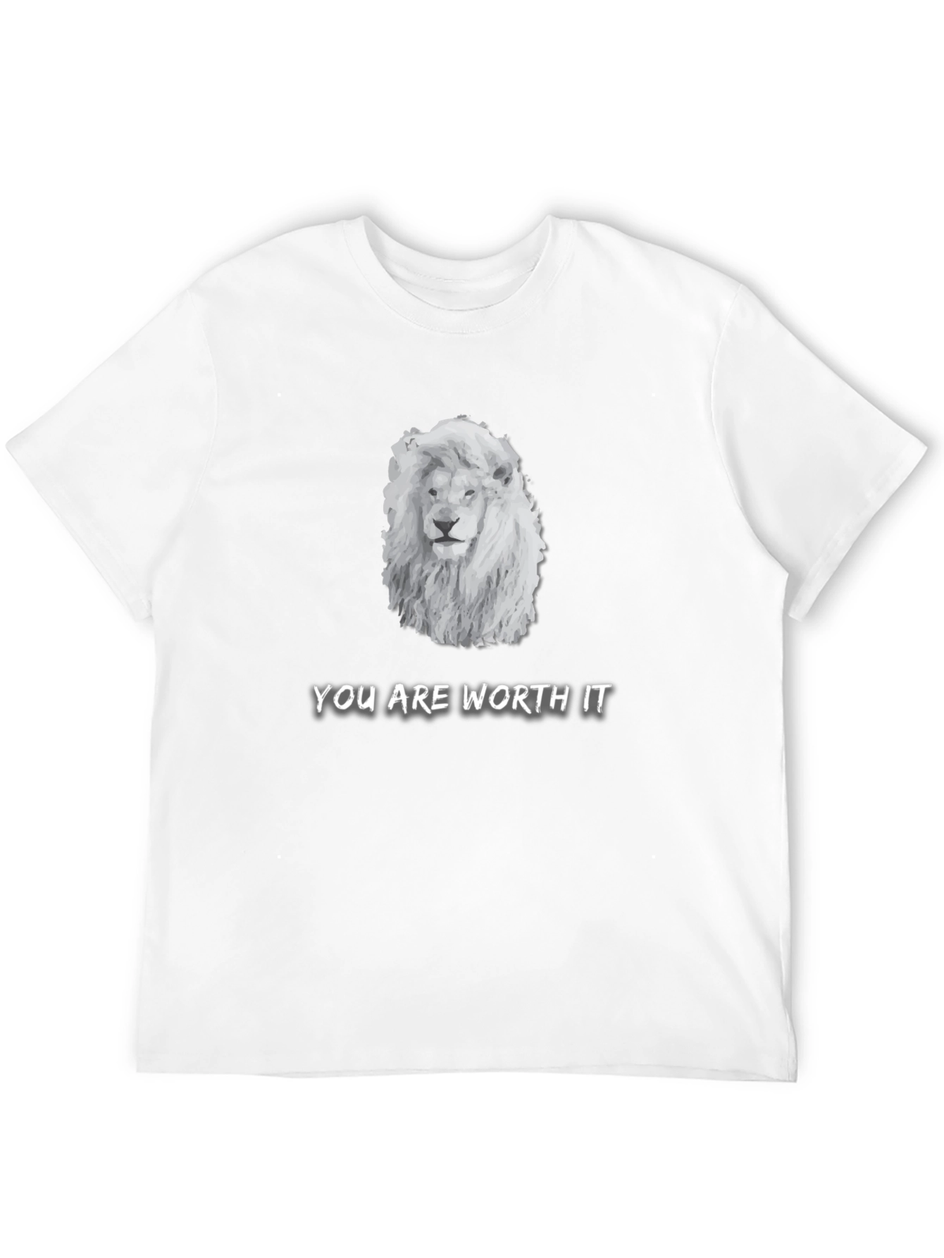 Black Lion Graphic Tee - You Are Worth It - Soft Cotton T-Shirt view 12