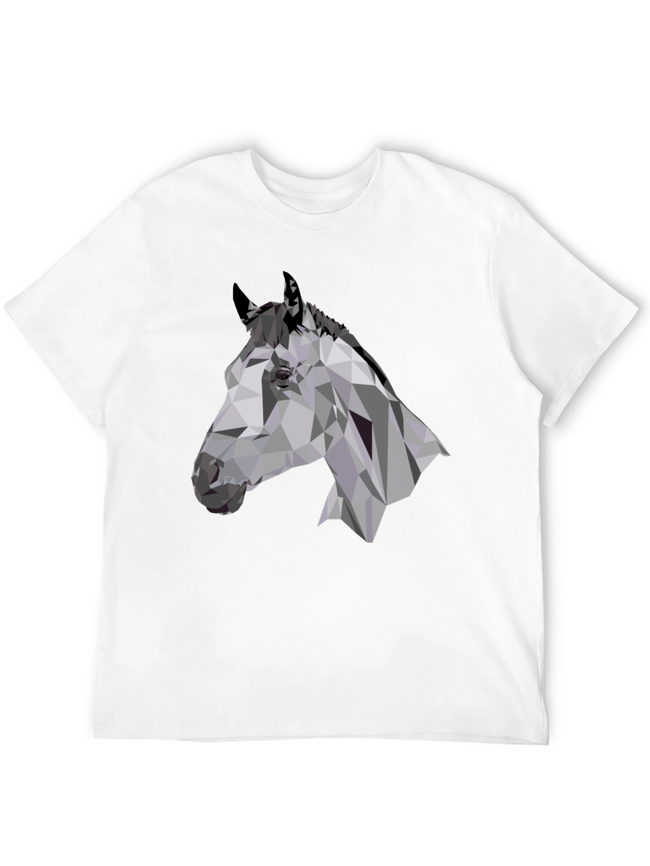 Black Geometric Horse Head Black T-Shirt view 12