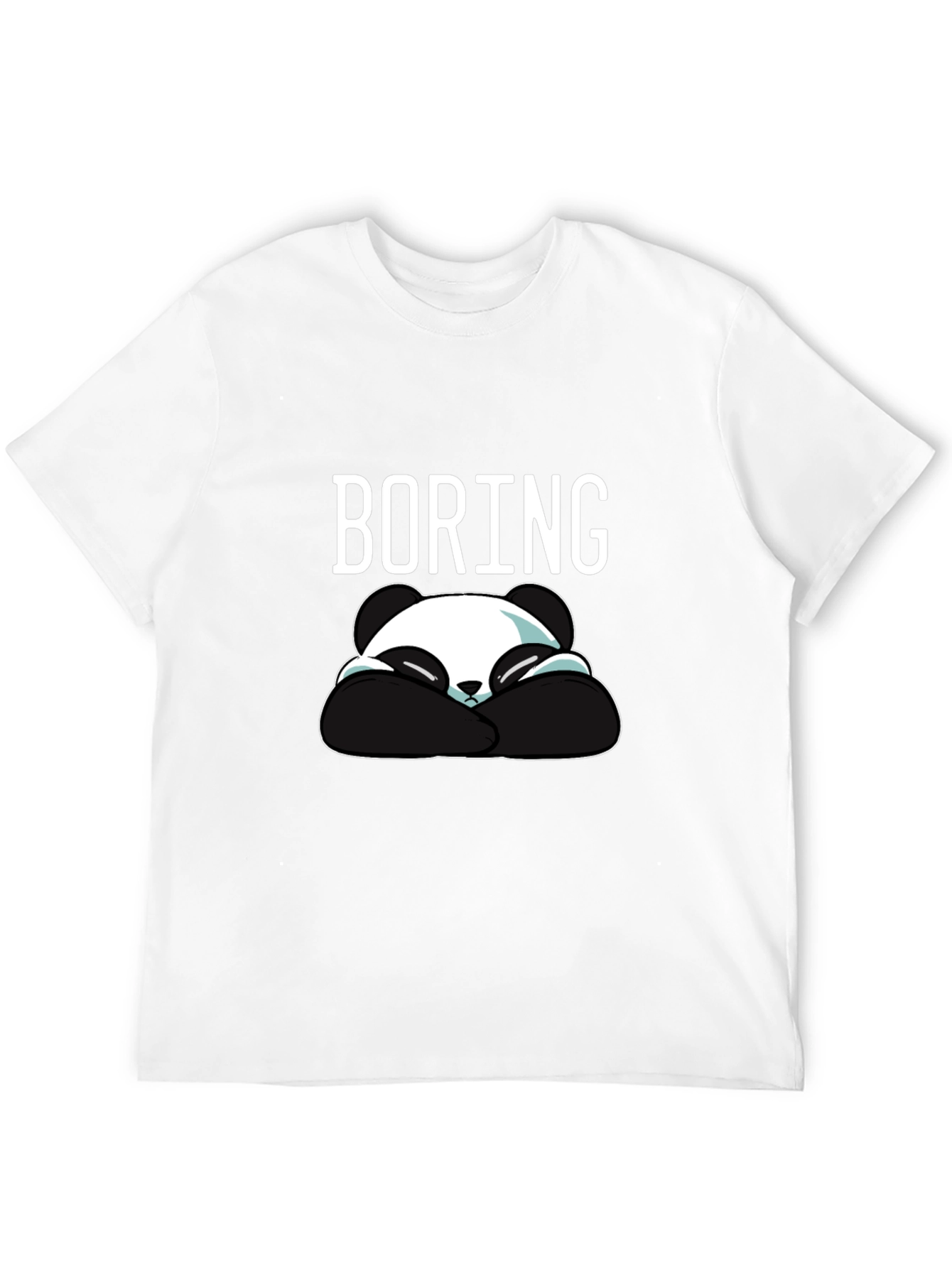Black Boring Panda Graphic T-Shirt - Soft Cotton Tee view 12