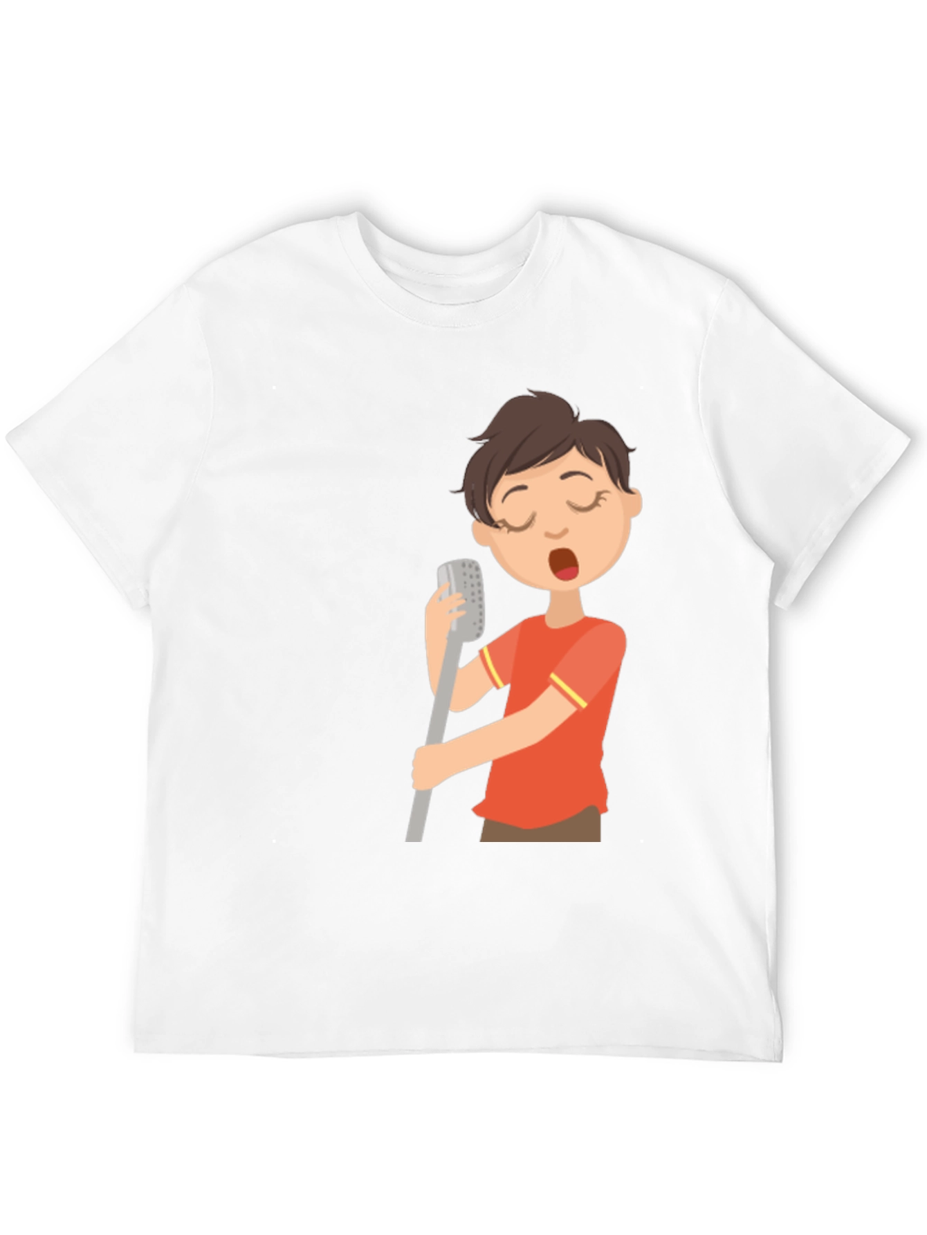 Black Singing Boy Graphic Tee - Black Cotton Blend T-Shirt view 12