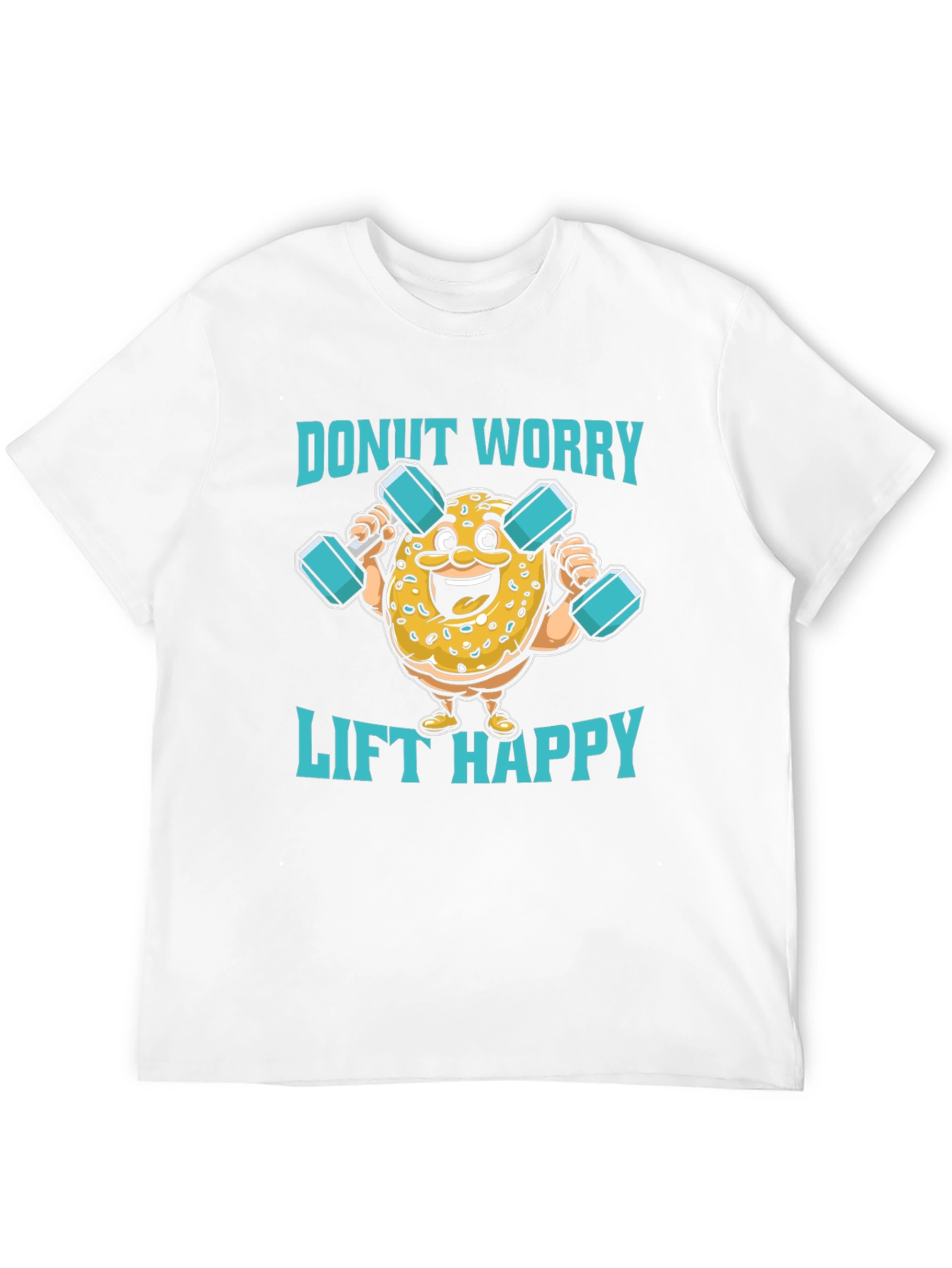 Black Donut Worry Lift Happy Black Graphic T-Shirt view 12