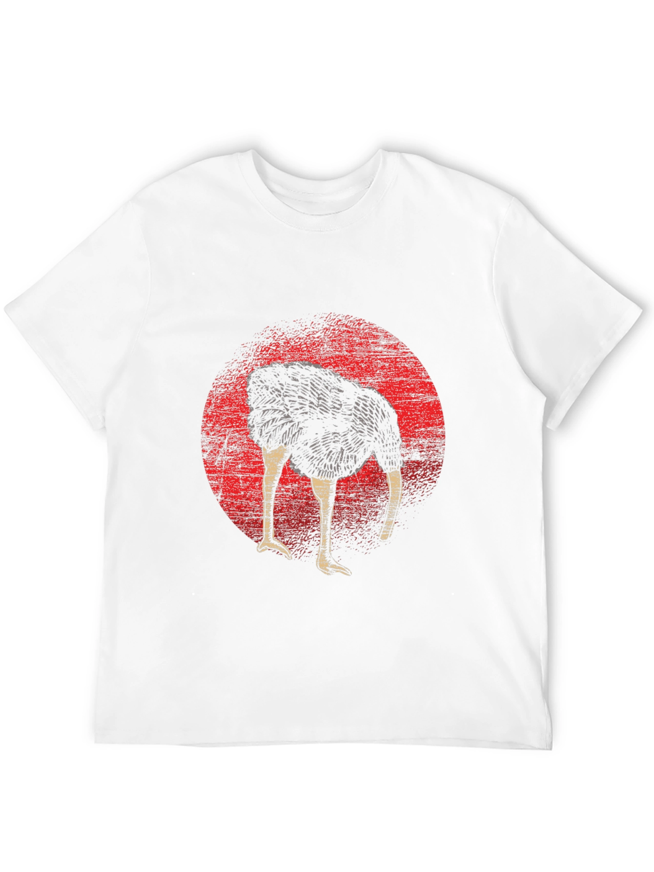 Black Ostrich Head in Sand Graphic Tee - Funny Graphic T-Shirt view 12