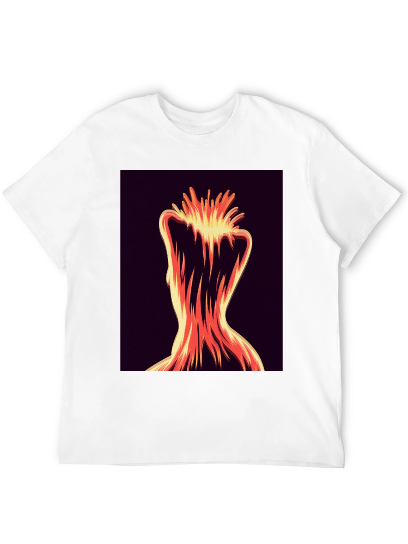 Black Abstract Fiery Figure Tee - Bold Graphic Print view 12