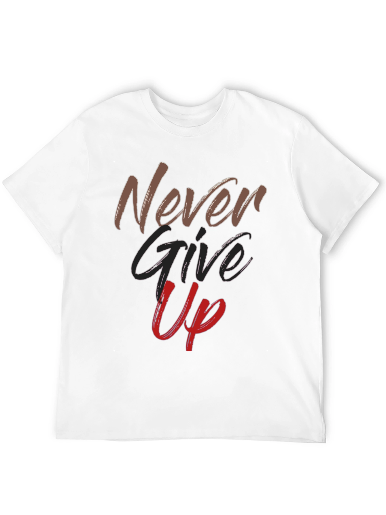 Black Never Give Up Graphic Tee - Motivational Shirt view 12