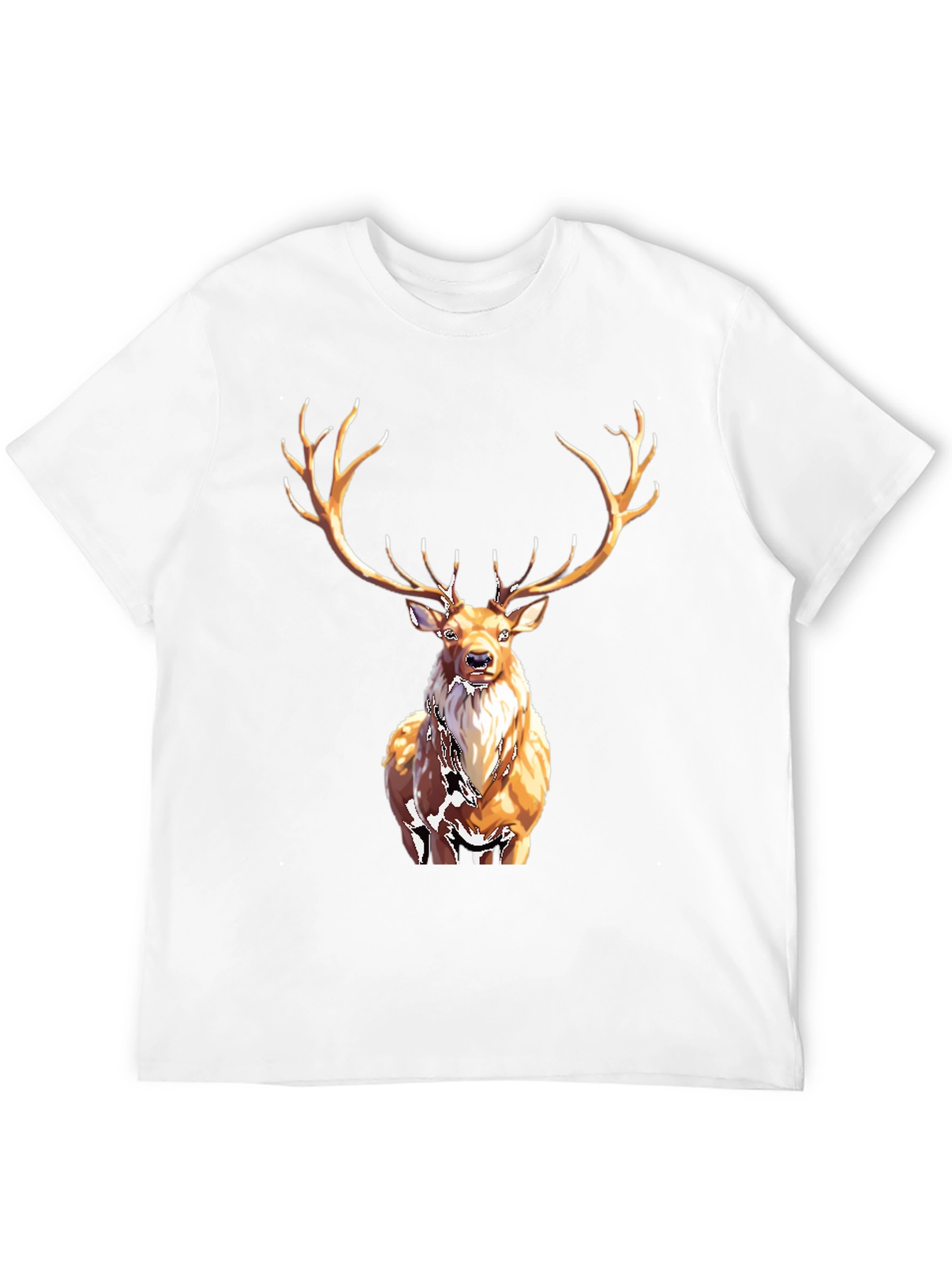 Black Majestic Deer Graphic Tee - Black Cotton T-Shirt view 12