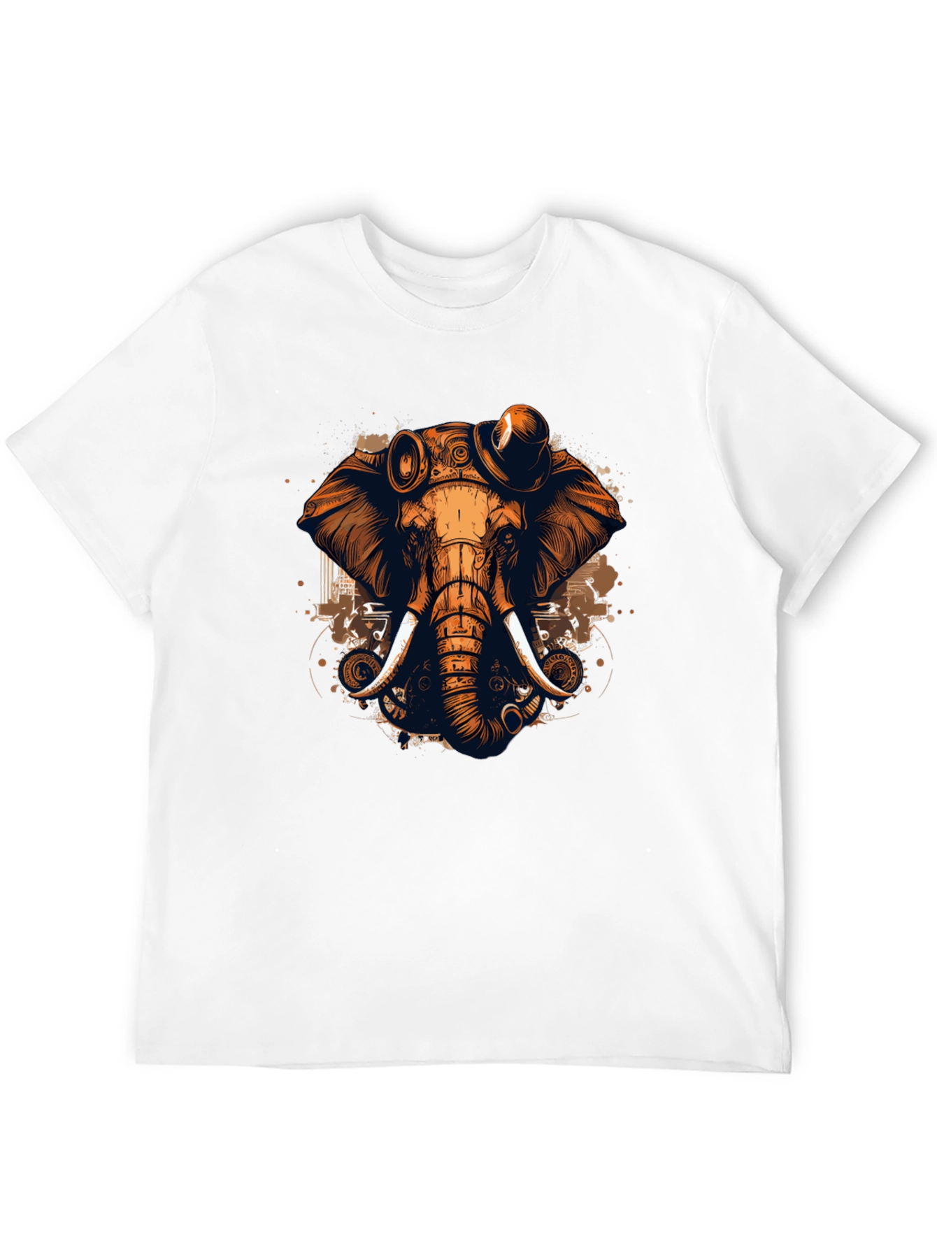 Black Steampunk Elephant Graphic Tee - Unique Design view 12
