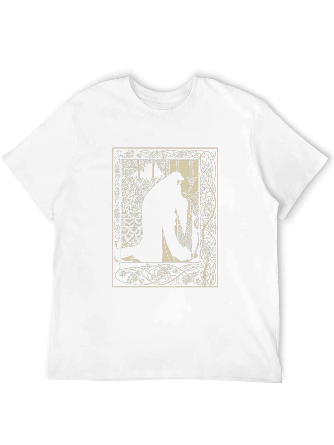 Black Art Nouveau Silhouette T-Shirt view 12
