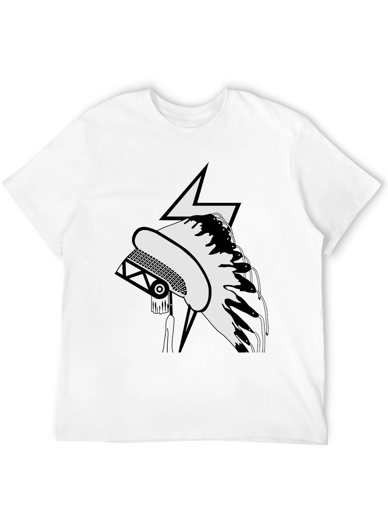 Black Stylish Black T-Shirt with Unique Graphic Design view 12