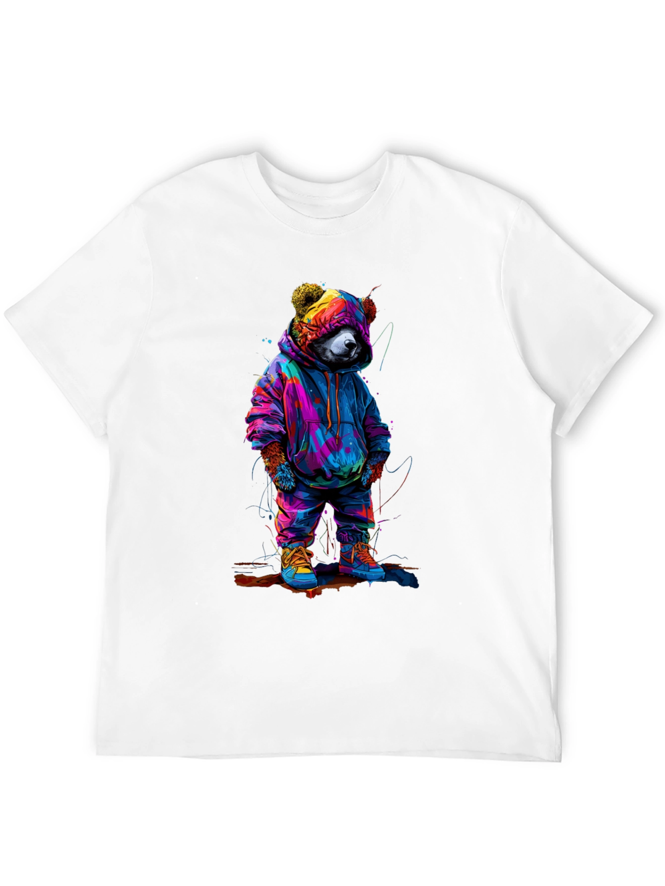 Black Cool Bear Graphic Tee - Trendy Streetwear view 12