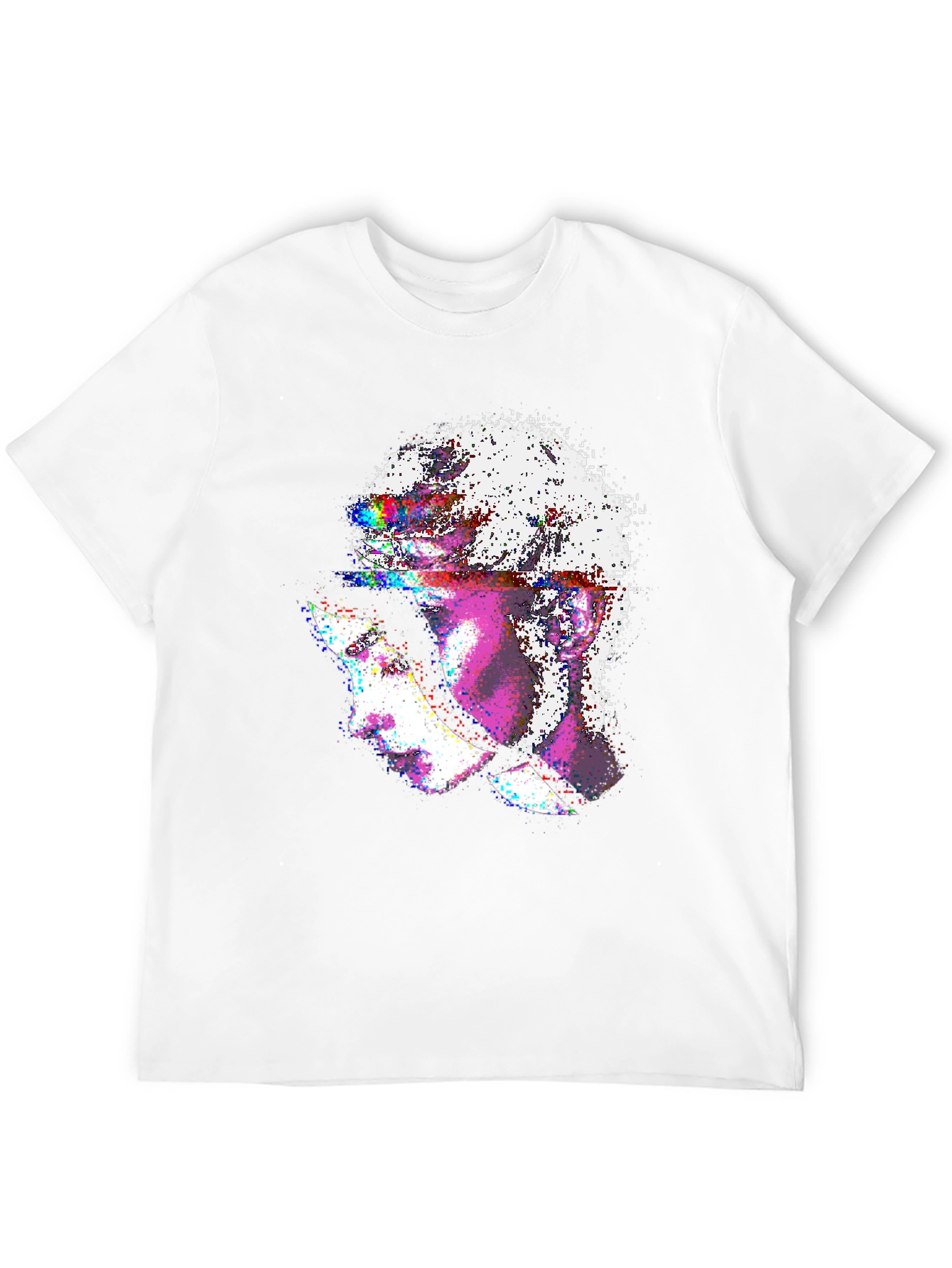 Black Abstract Glitch Art Graphic Tee - Stylish Black T-Shirt view 12