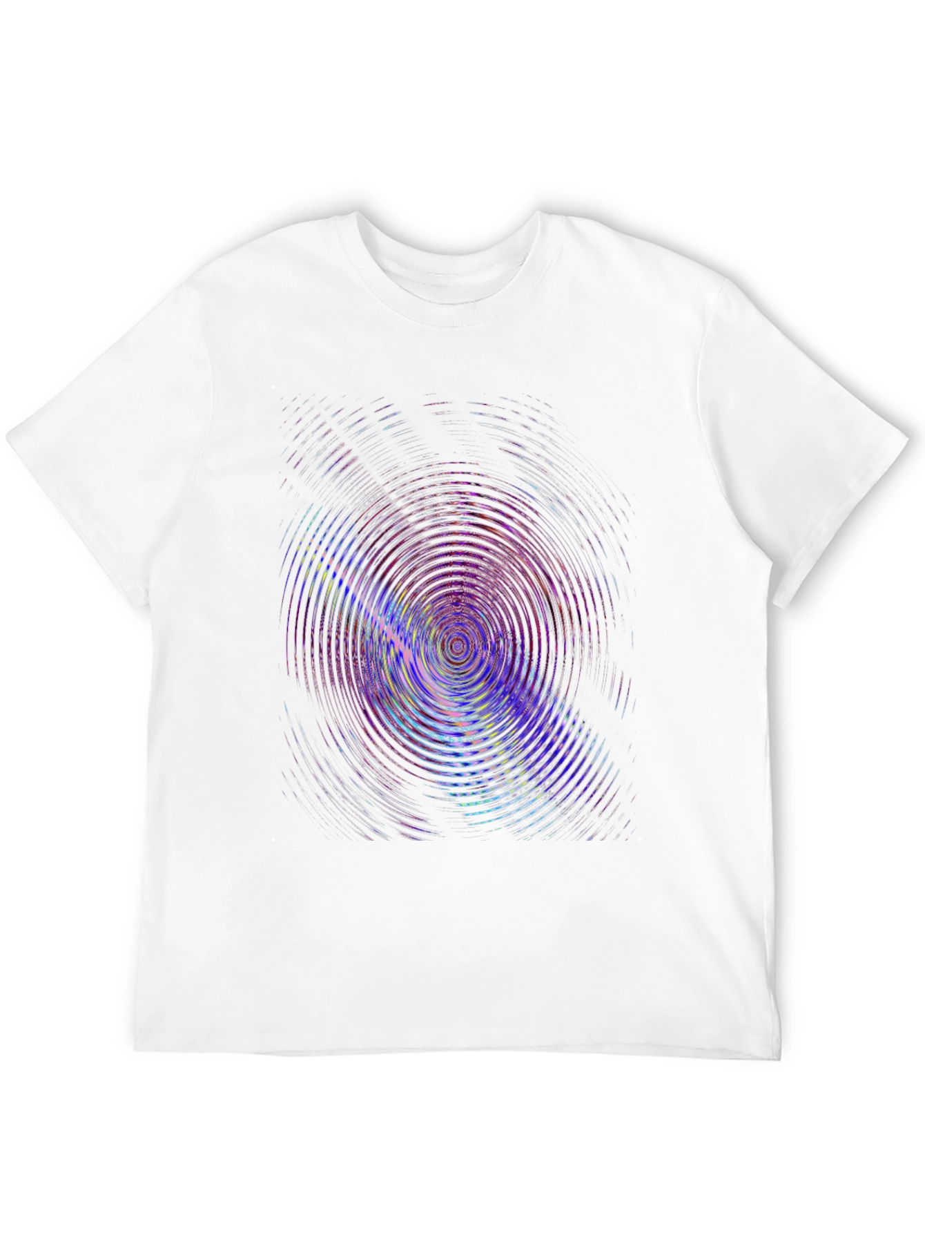 Black Vibrant Ripple Effect Black T-Shirt view 12