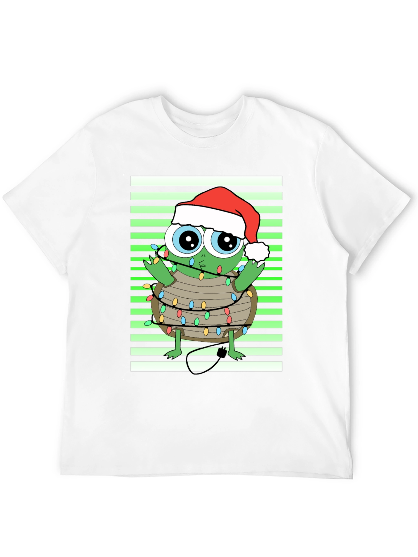 Black Christmas Turtle in Lights Graphic Tee view 12