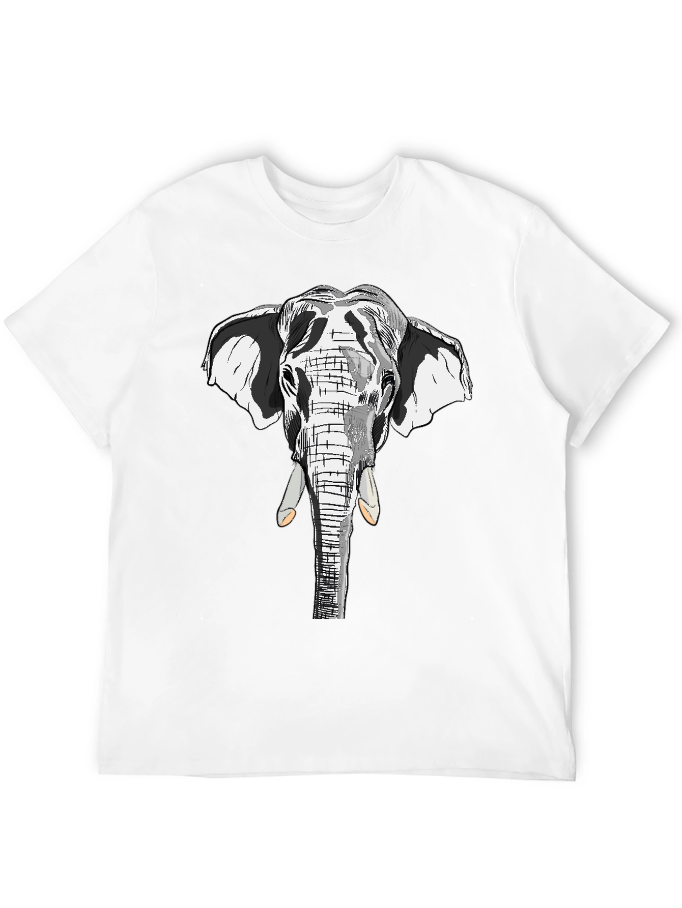 Black Elephant Graphic Print Black Cotton Tee view 12
