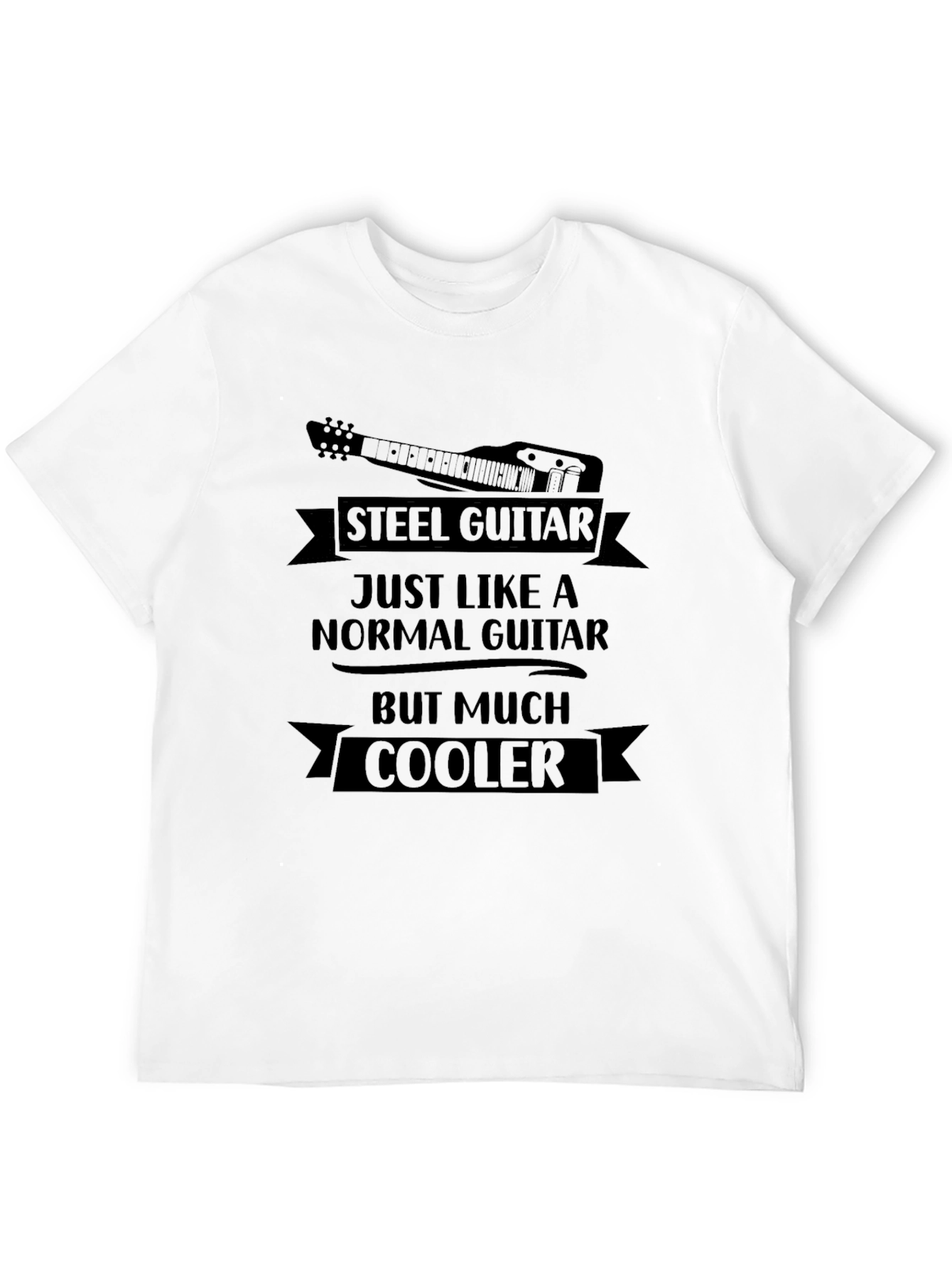 Black Steel Guitar T-Shirt: Just Like a Normal Guitar, But Much Cooler view 12