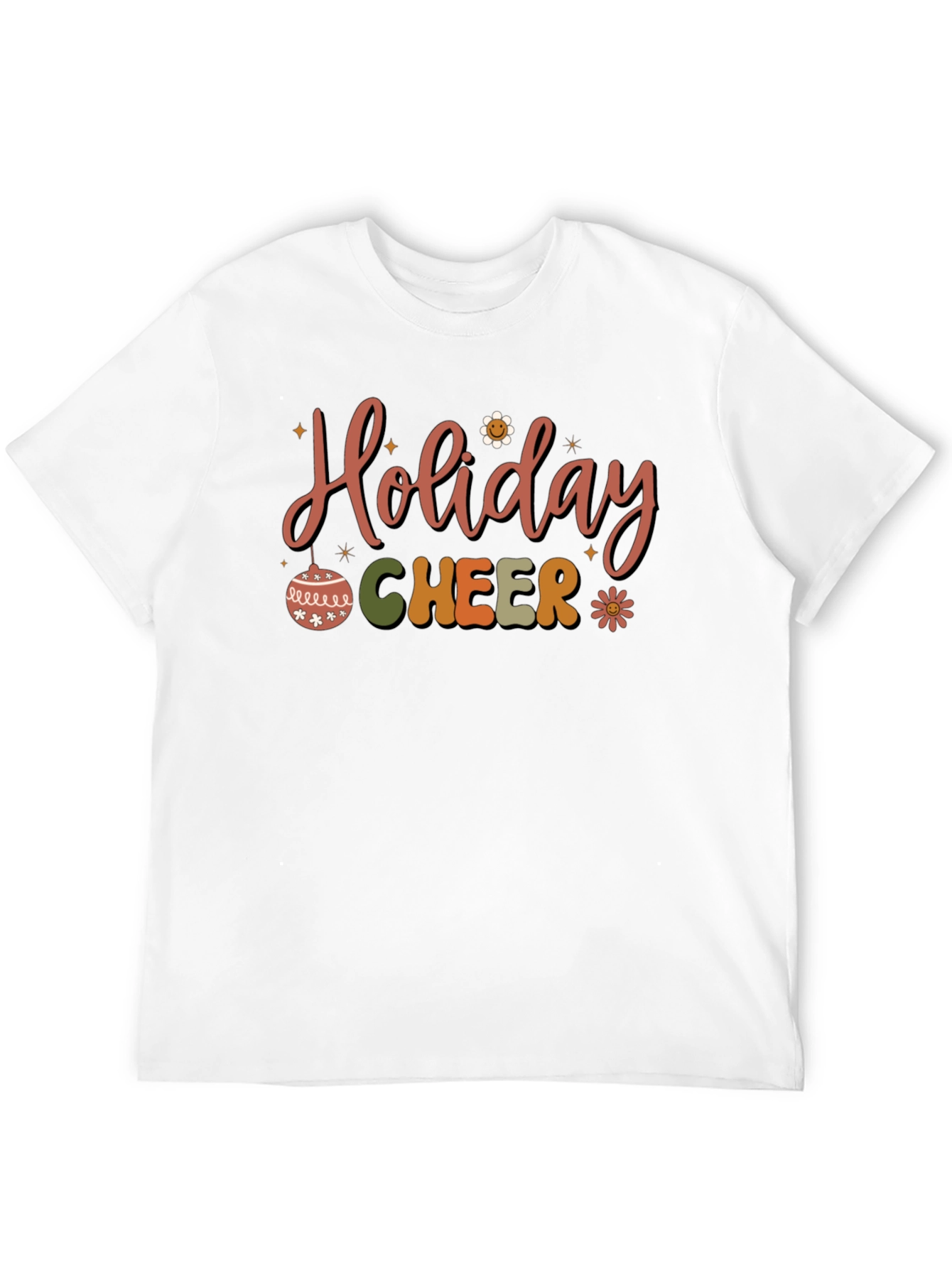 Black Holiday Cheer Graphic Tee - Festive Season Shirt view 12