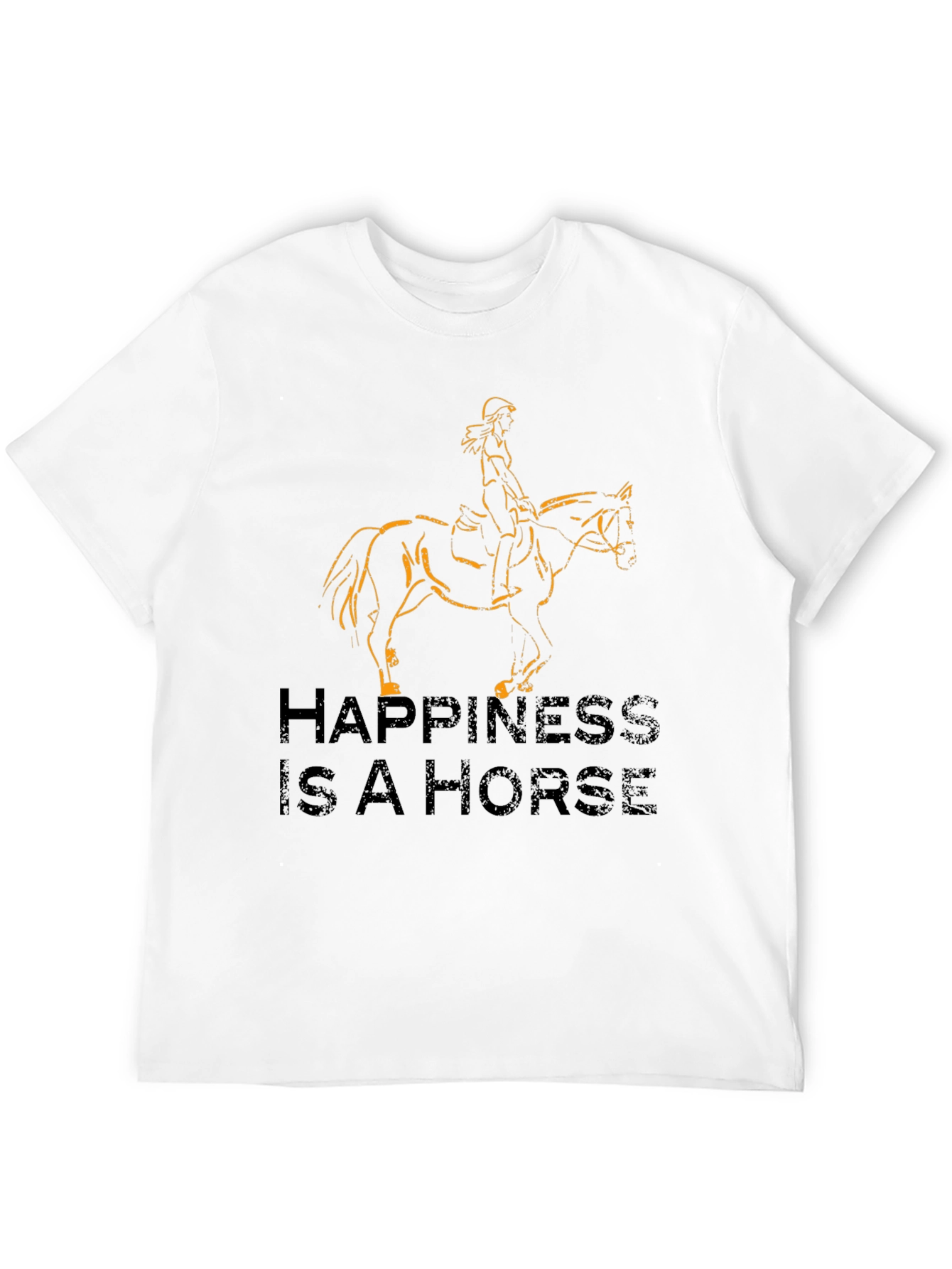Black Happiness is a Horse Black T-Shirt view 12