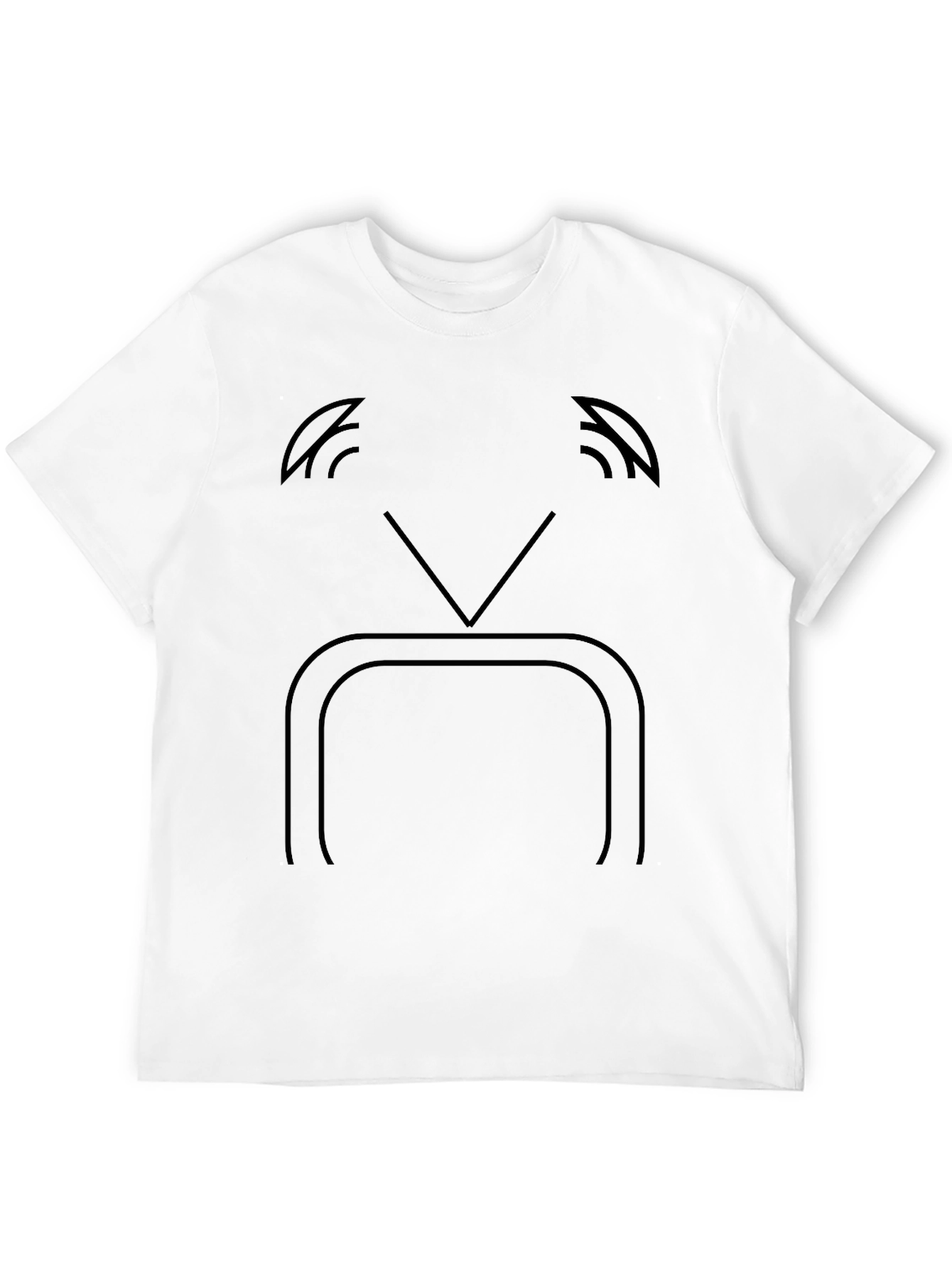 Black Retro TV Face Graphic Tee - Soft Black Cotton Blend Shirt view 12