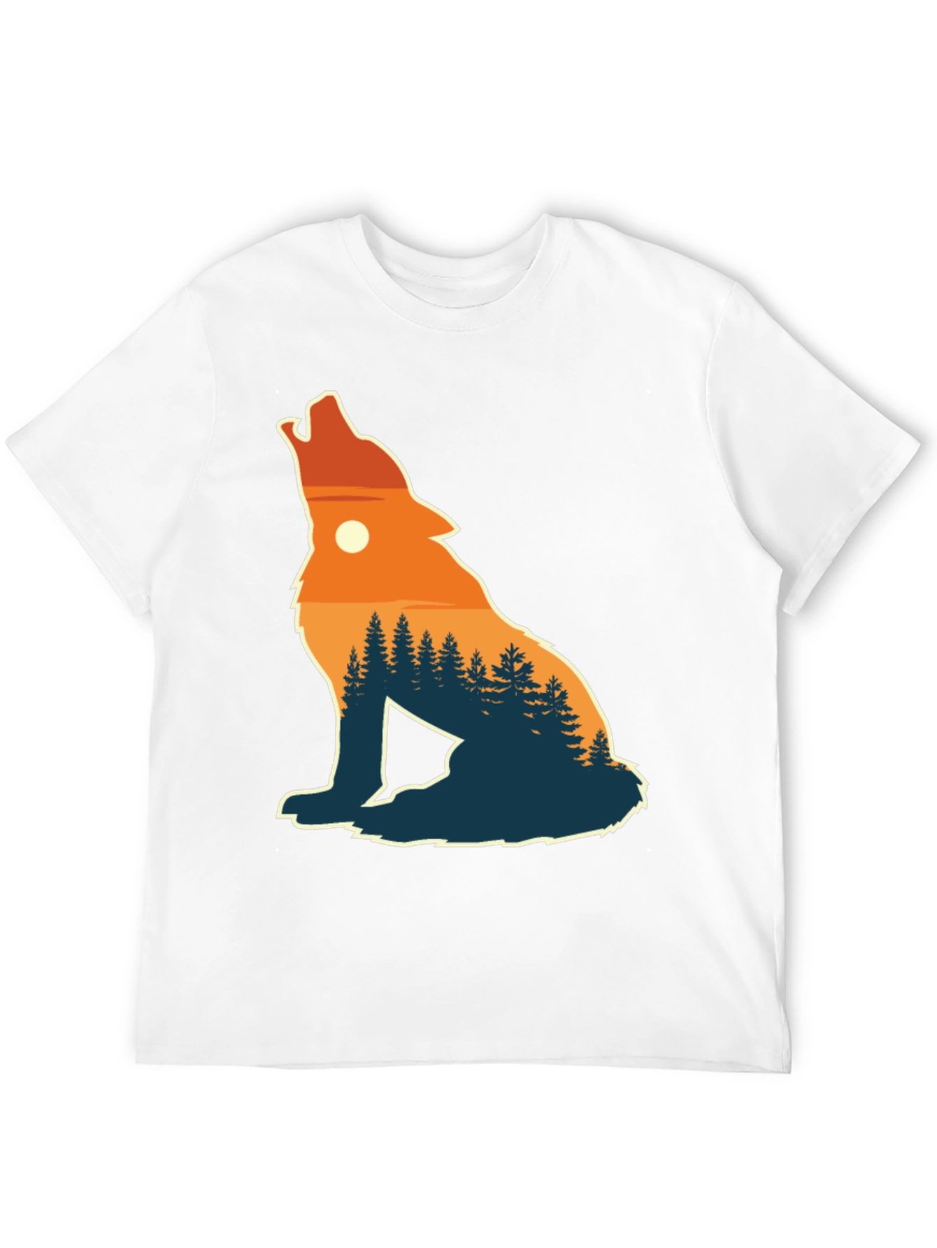 Black Wolf Silhouette Nature T-Shirt view 12