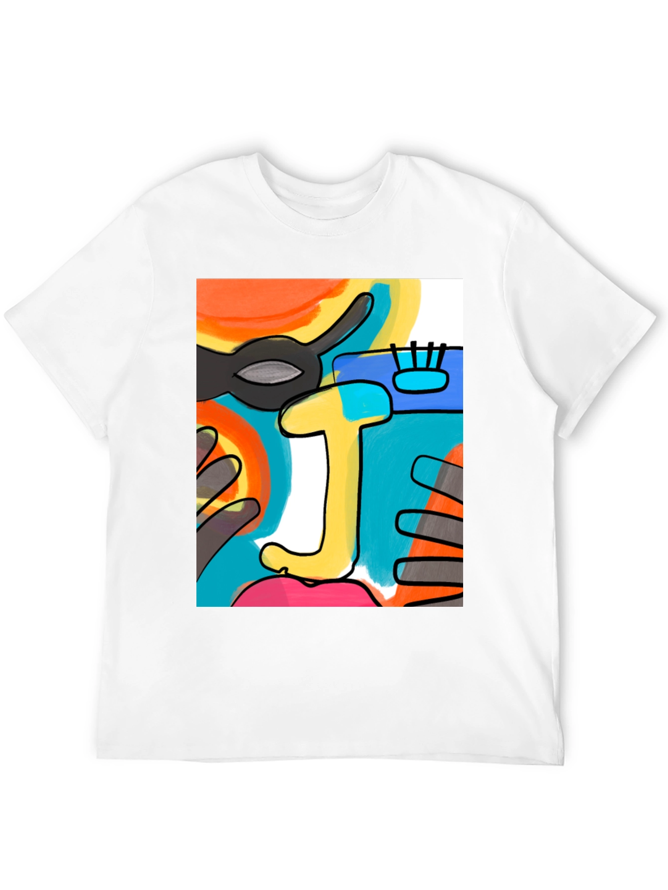Black Abstract Art Graphic Tee view 12