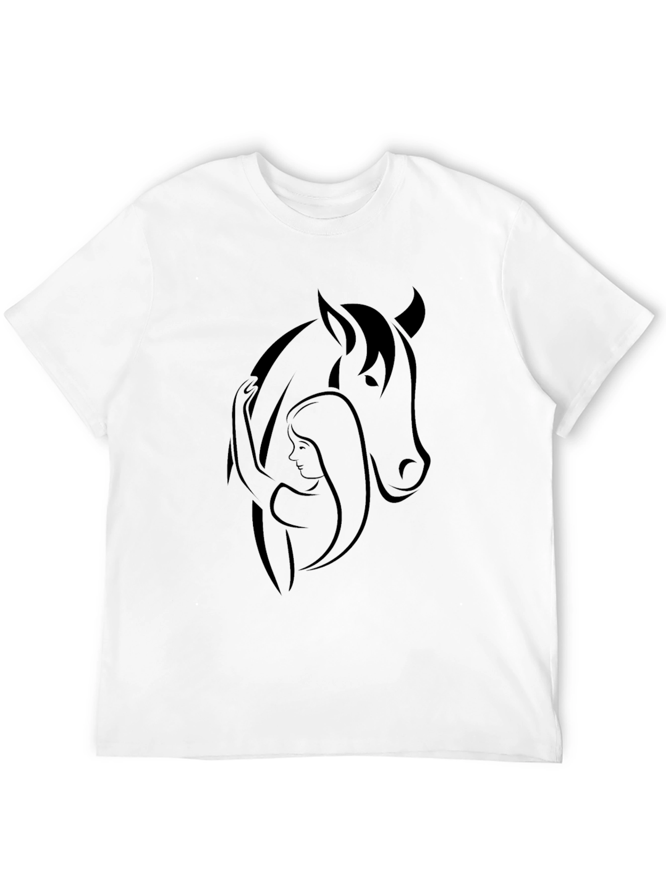 Black Black Horse and Woman Graphic Tee view 12