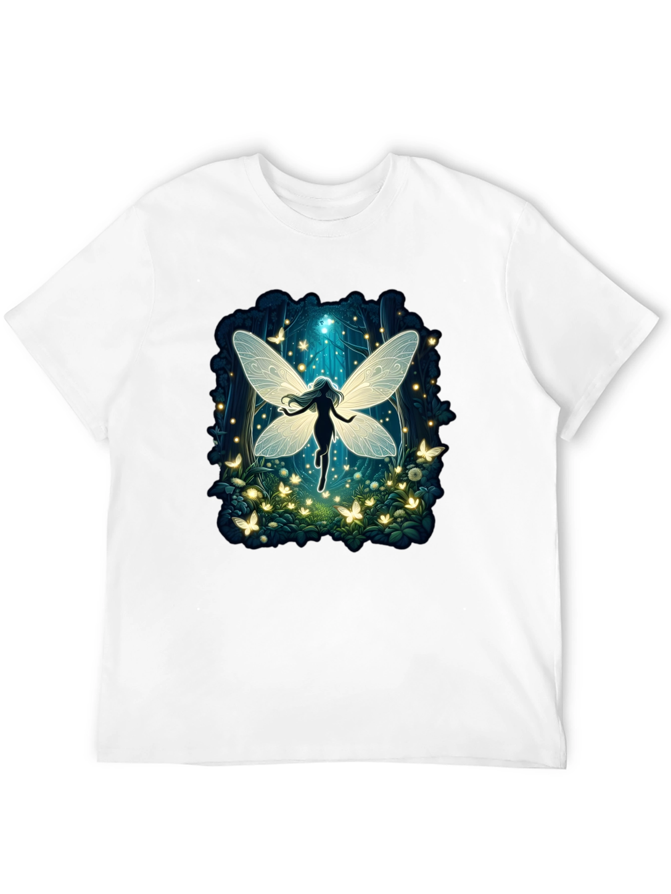 Black Fairy Tale Tee: Enchanted Forest Graphic T-Shirt view 12