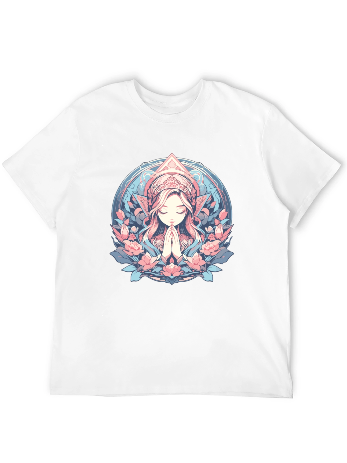 Black Praying Woman Floral T-Shirt view 12