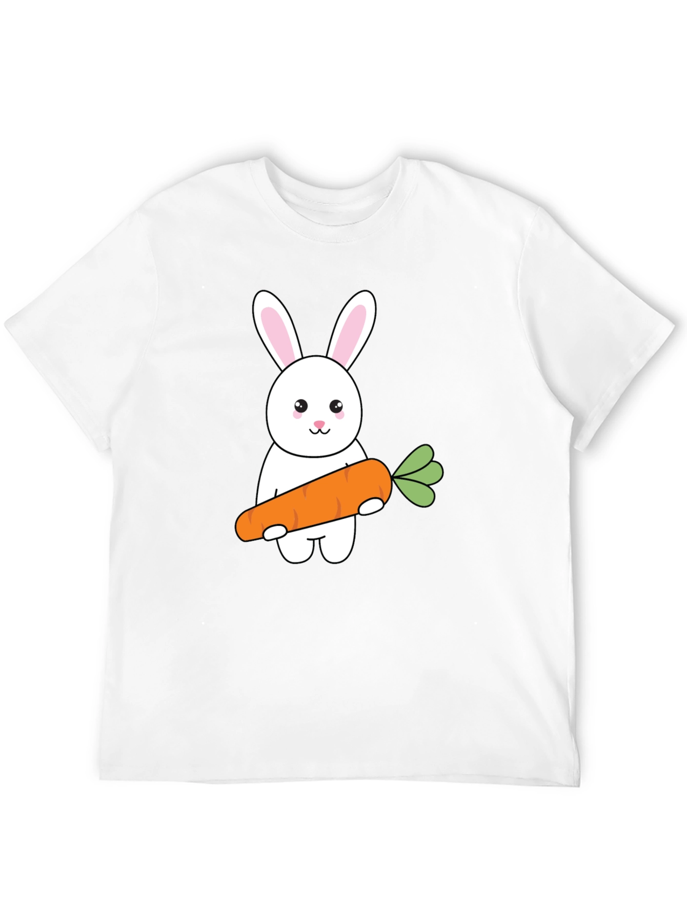 Black Bunny & Carrot Graphic Tee - Black Cotton T-Shirt view 12