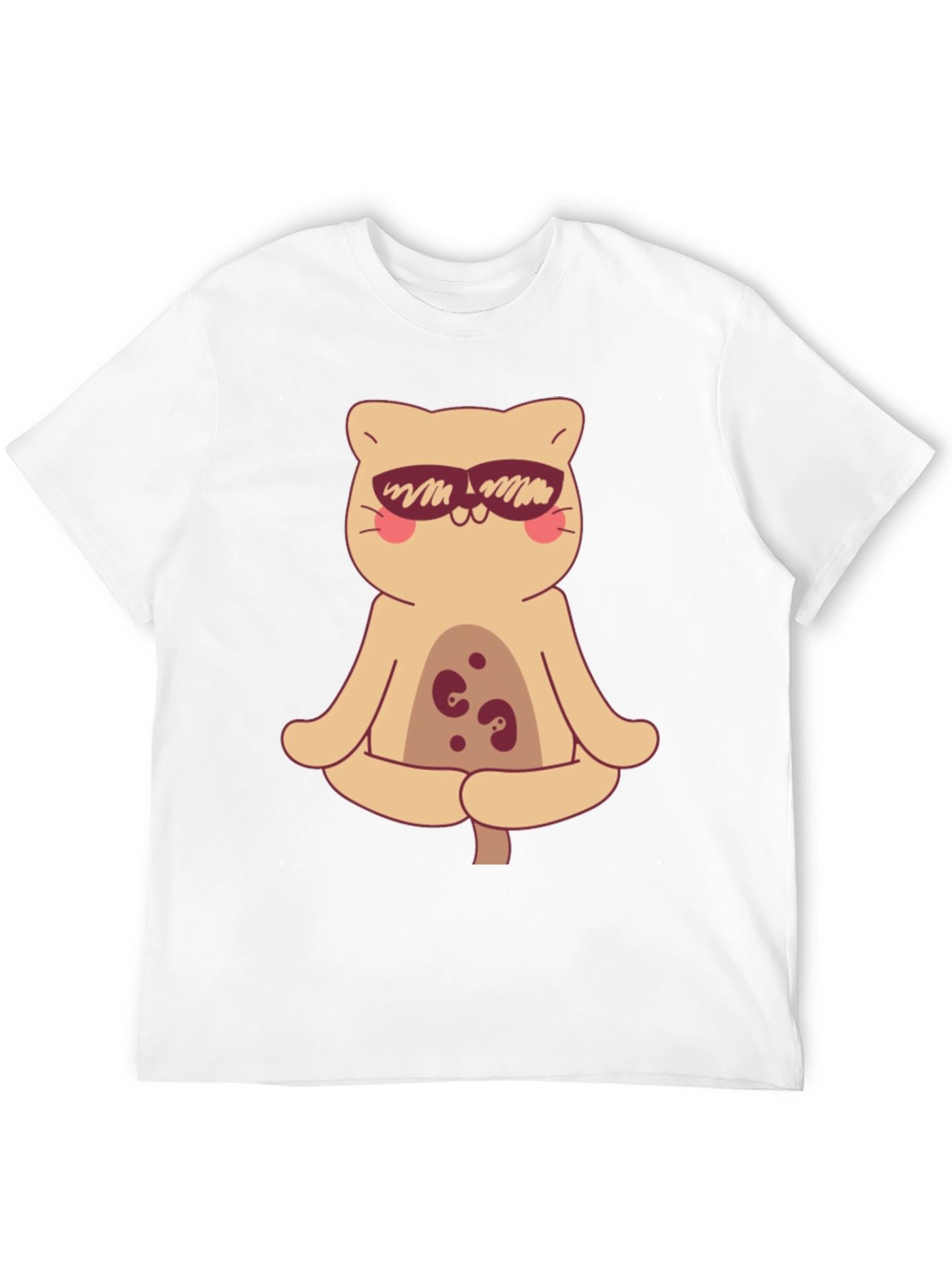 Black Cool Cat Meditating T-Shirt view 12