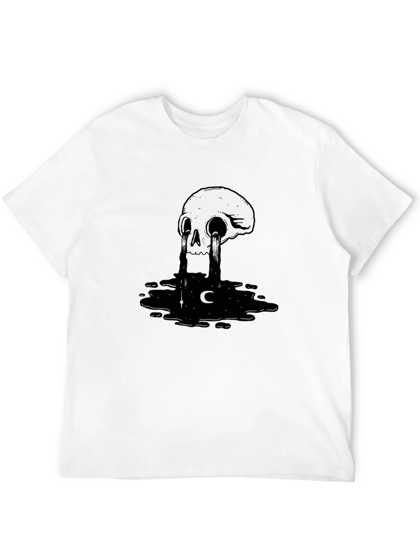 Black Skull Tears Graphic Tee - Black Cotton Blend view 12