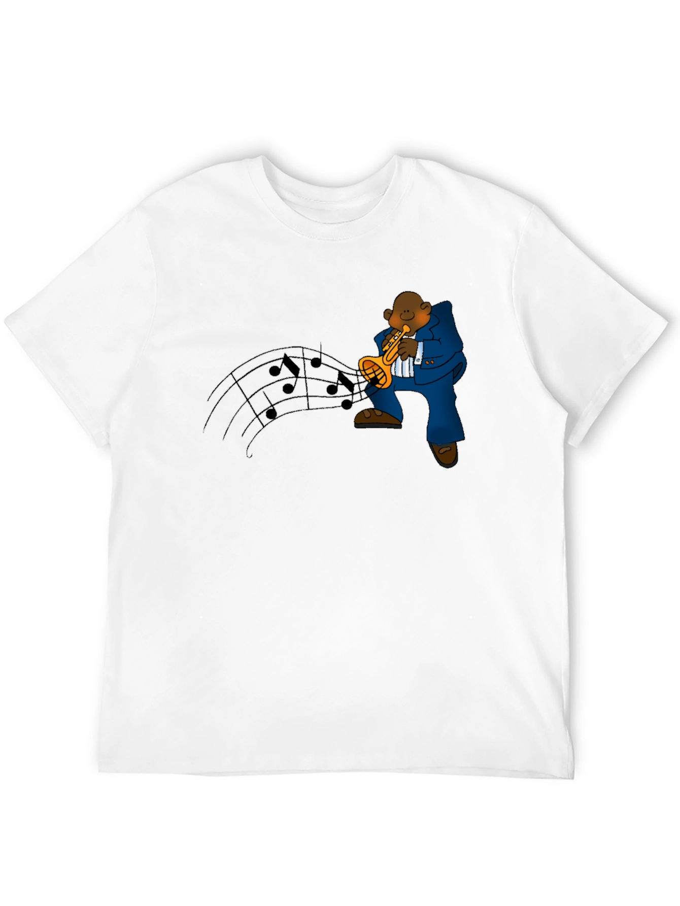 Black Jazz Trumpet Player Graphic Tee - Black view 12