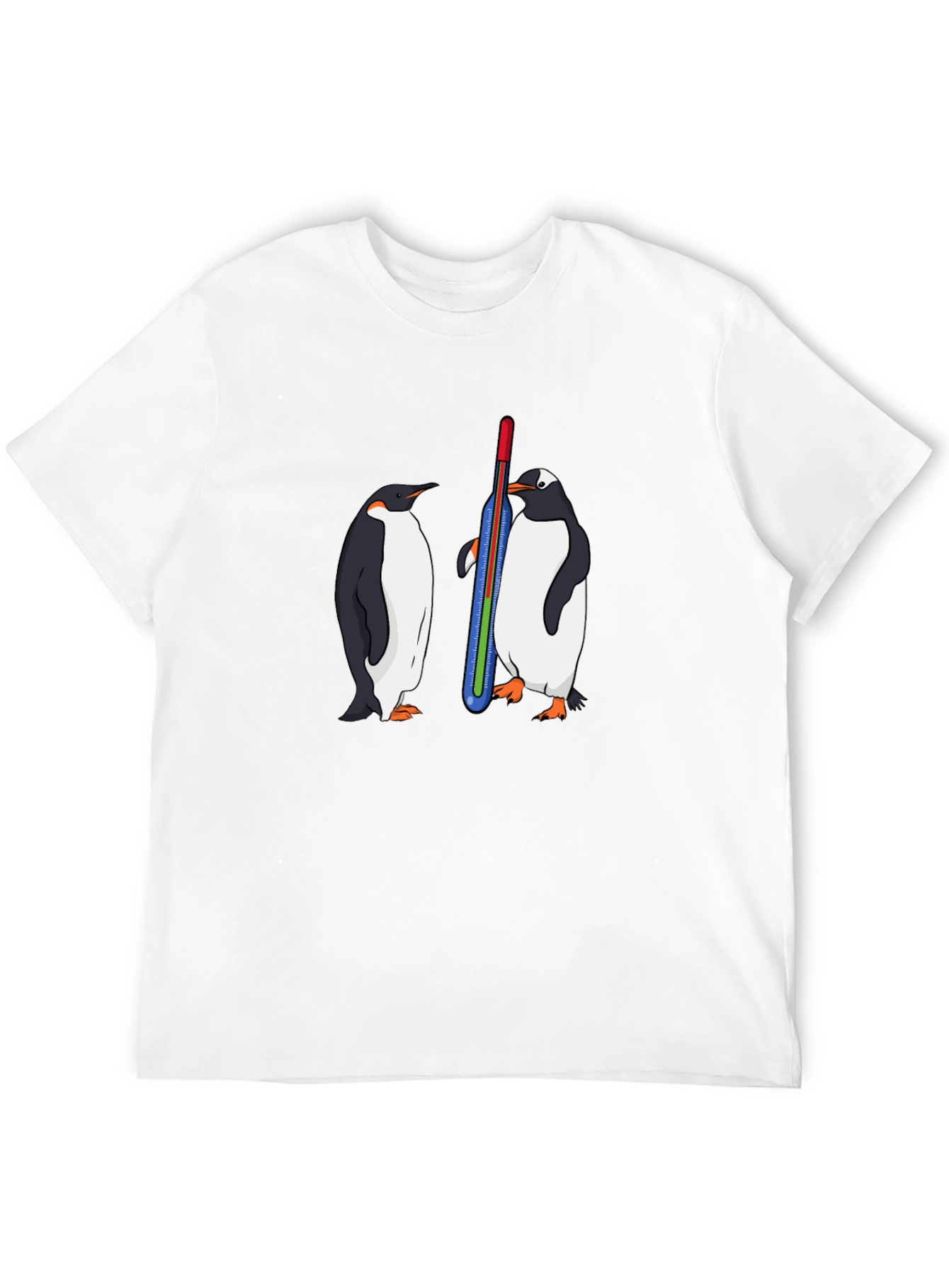 Black Penguin Thermometer Graphic Tee - Cool Animal Design view 12
